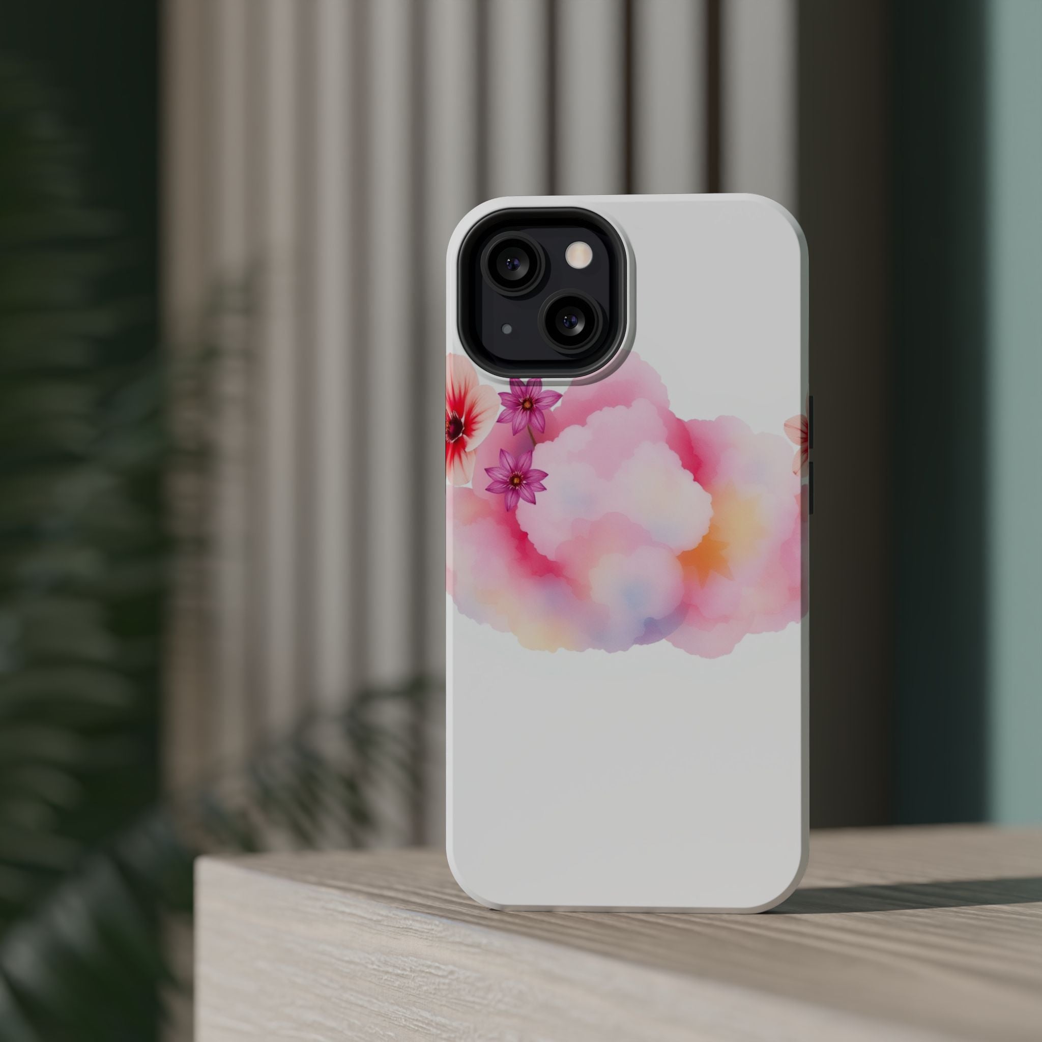 iPhone Pastel Floral Cloud Vibrant Watercolor Carry Case Slim Snap Case · iPhone