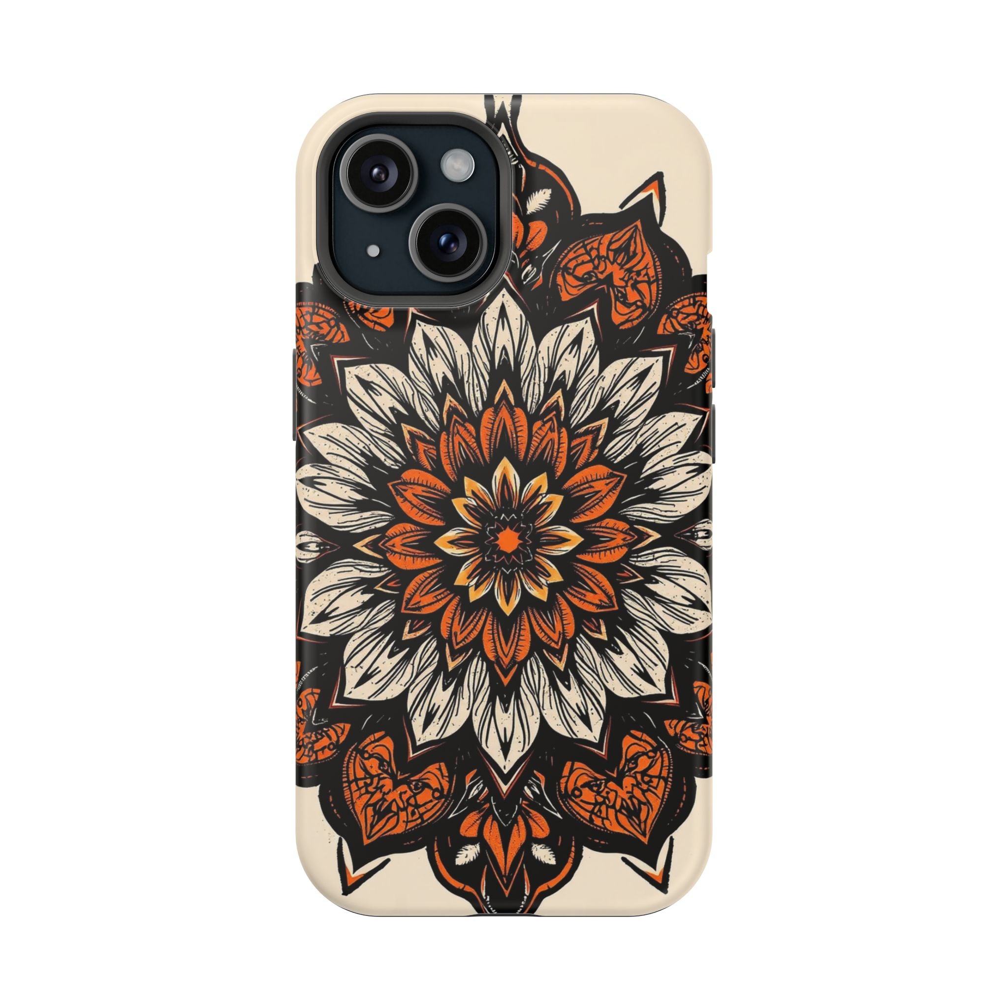 iPhone Burnt Orange And Sand Floral Mandala Slim Snap Cas Carry Case · iPhone Ca