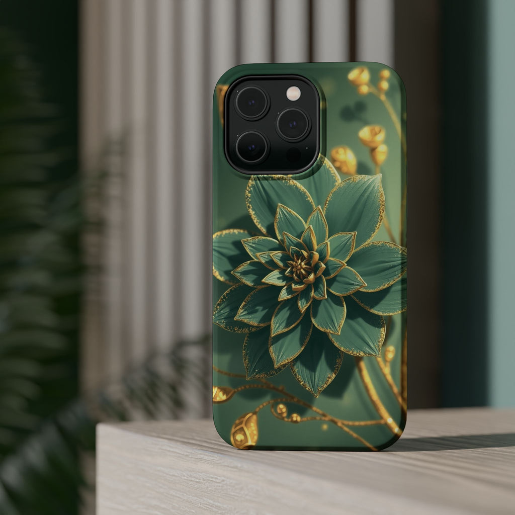 iPhone Floral Gold Foil Pixel Art -Bit Slim Everyday Designer Case · iPhone Case