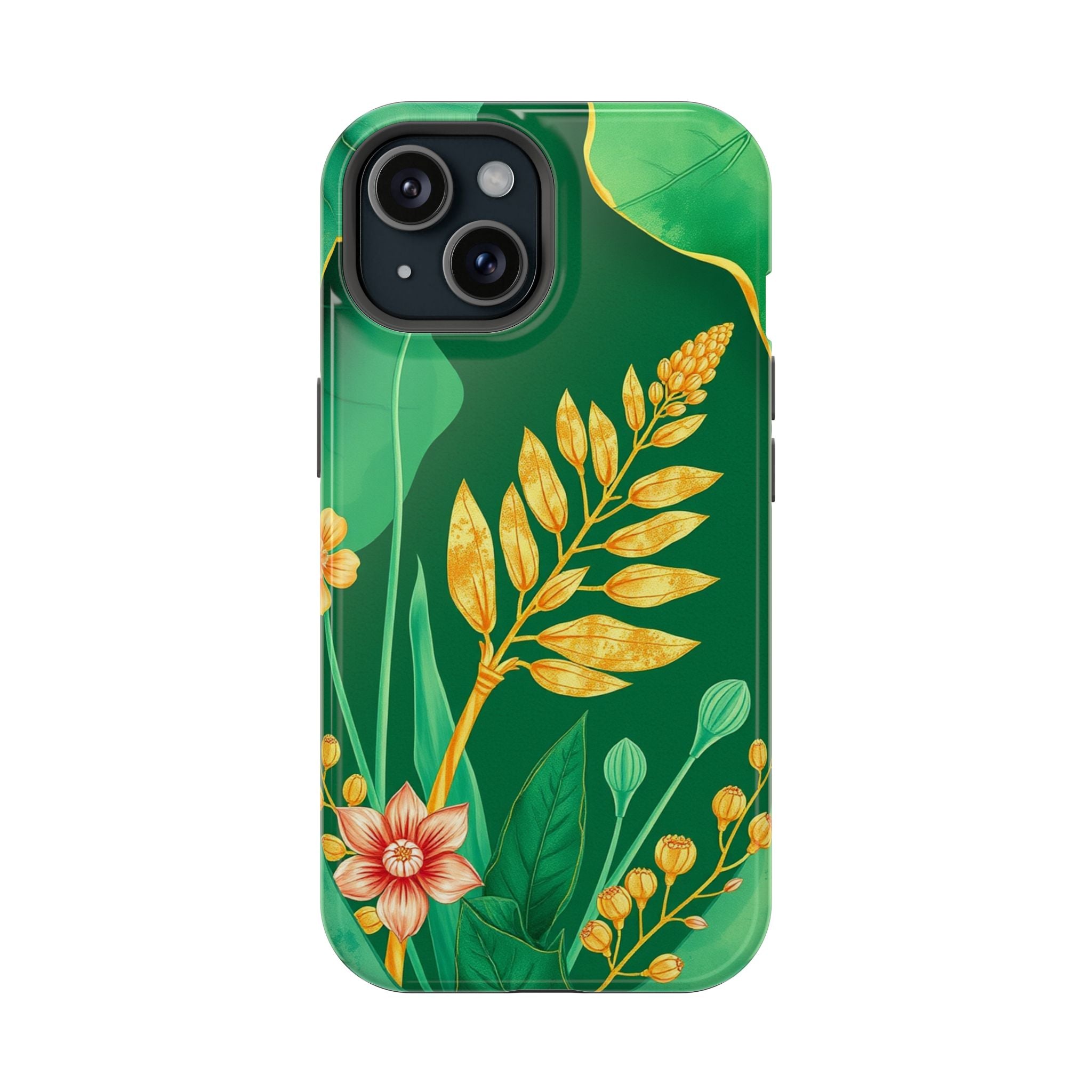 iPhone Emerald Green And Gold Botanical Illustration Ga Slim Snap Case · iPhone