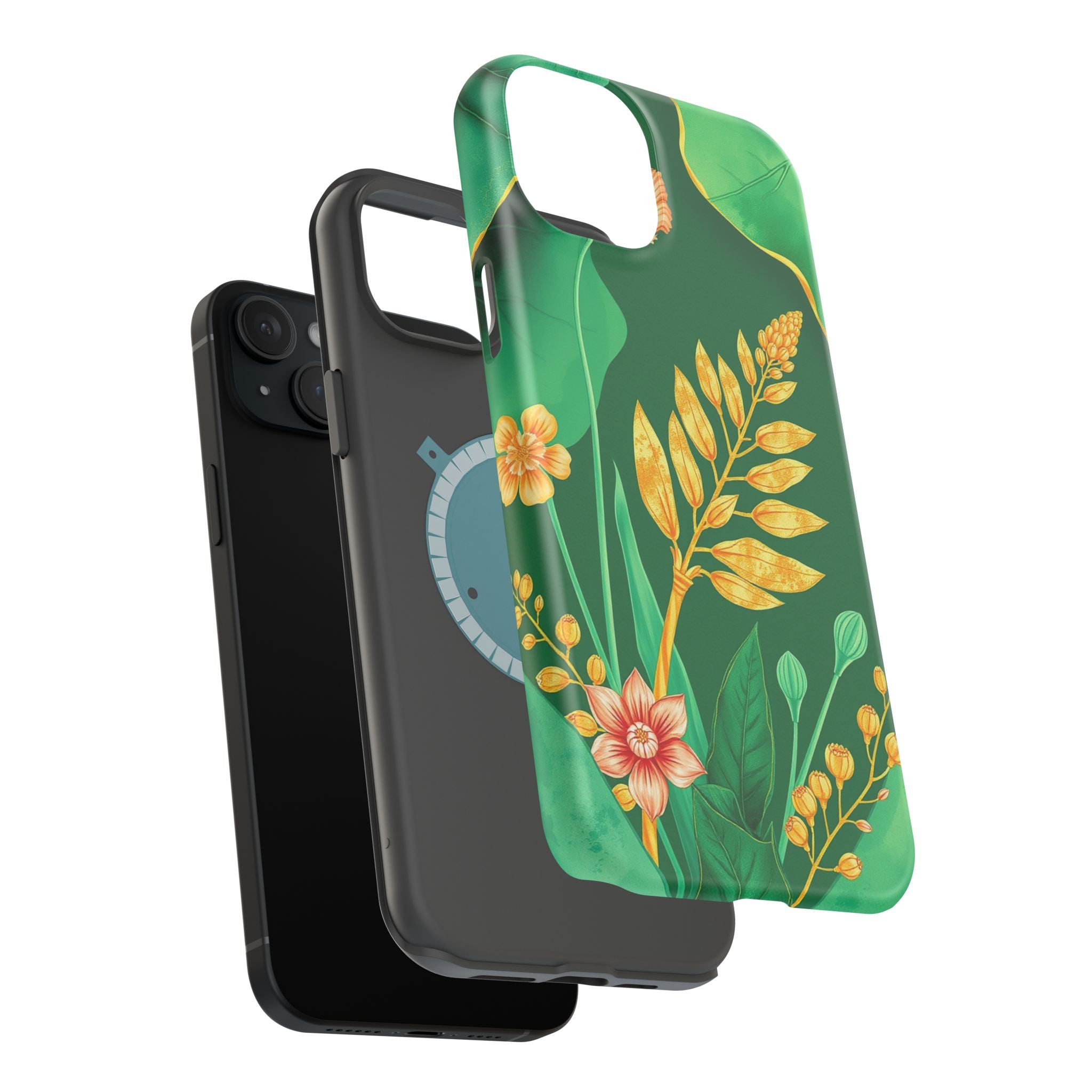 iPhone Emerald Green And Gold Botanical Illustration Ga Slim Snap Case · iPhone
