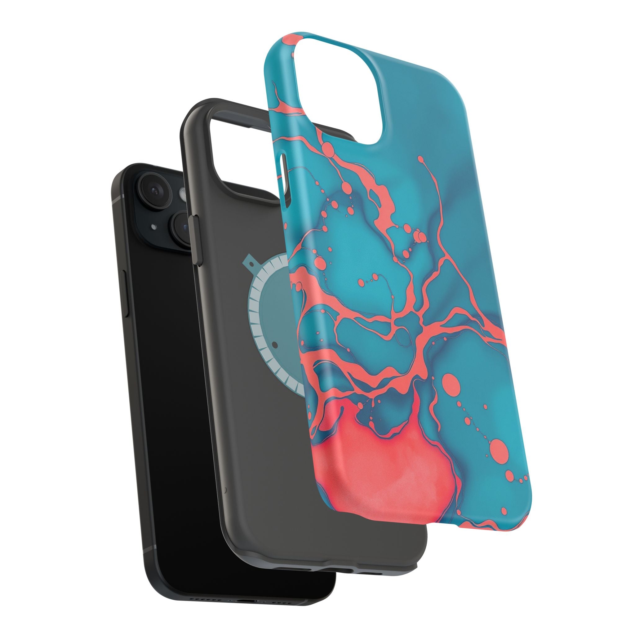 iPhone Oil Slick Teal And Coral Slim Everyday Designer Case · iPhone Case