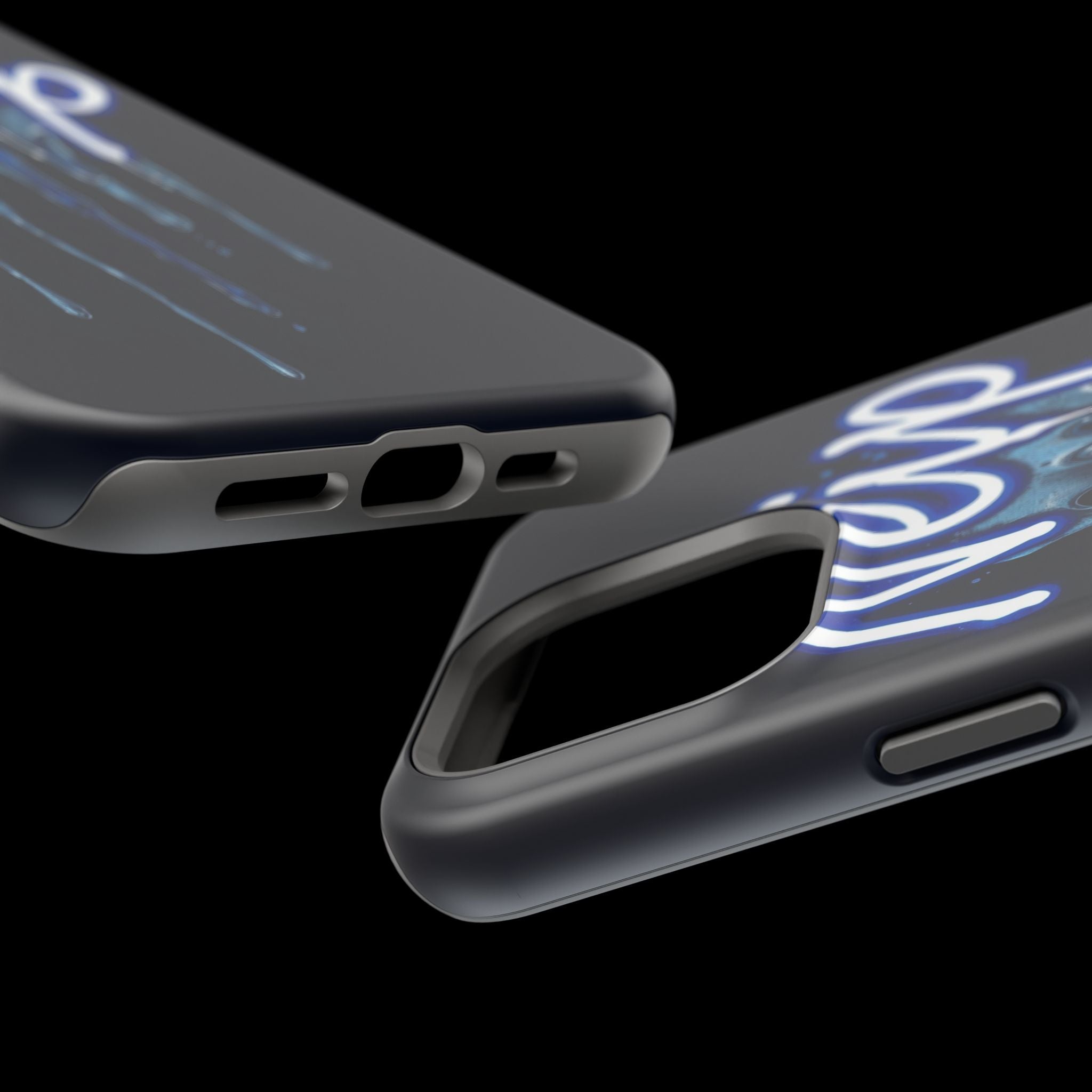 iPhone Midnight Blue And Silver Neon Drip Slim iPhone Everyday Designer · iPhone