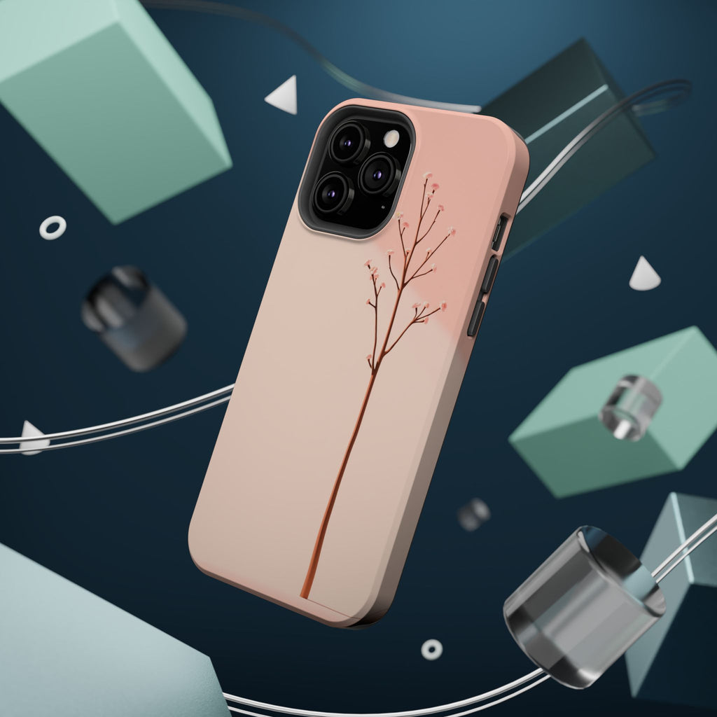 iPhone Rose Pink And Cream Minimalist Stem Slim iPhone Everyday · iPhone Case
