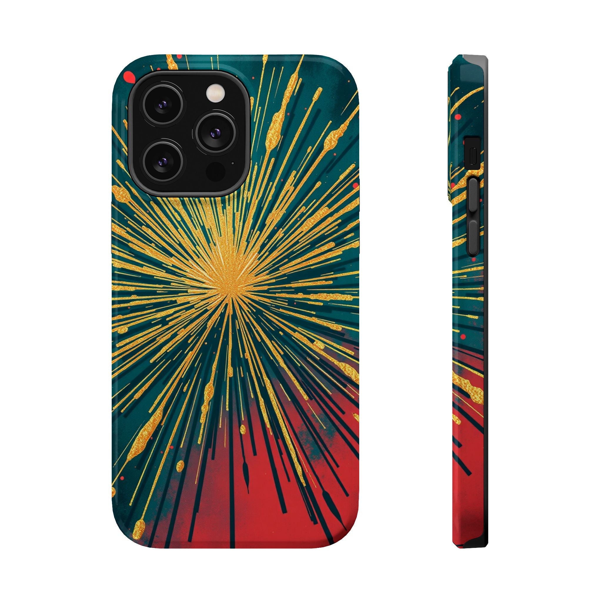iPhone Gold Foil Burst Dark Gothic Ink Slim Everyday Designer Case · iPhone Case