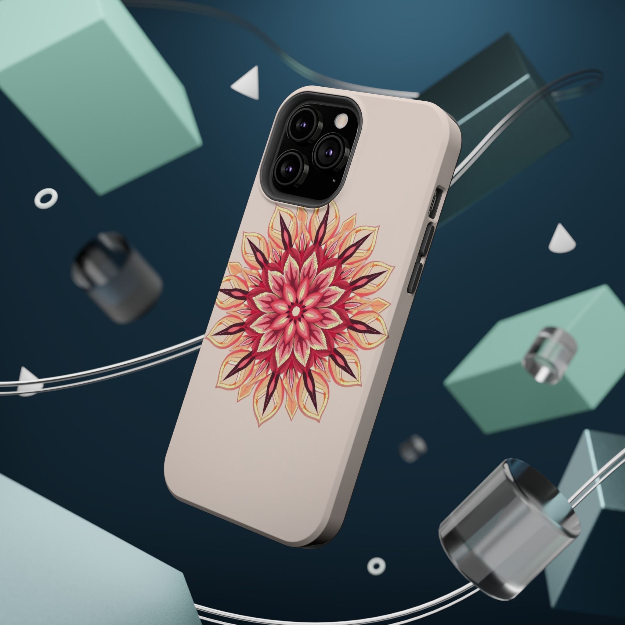 iPhone Floral Mandala Pixel Art -Bit Slim Everyday Designer Case · iPhone Case