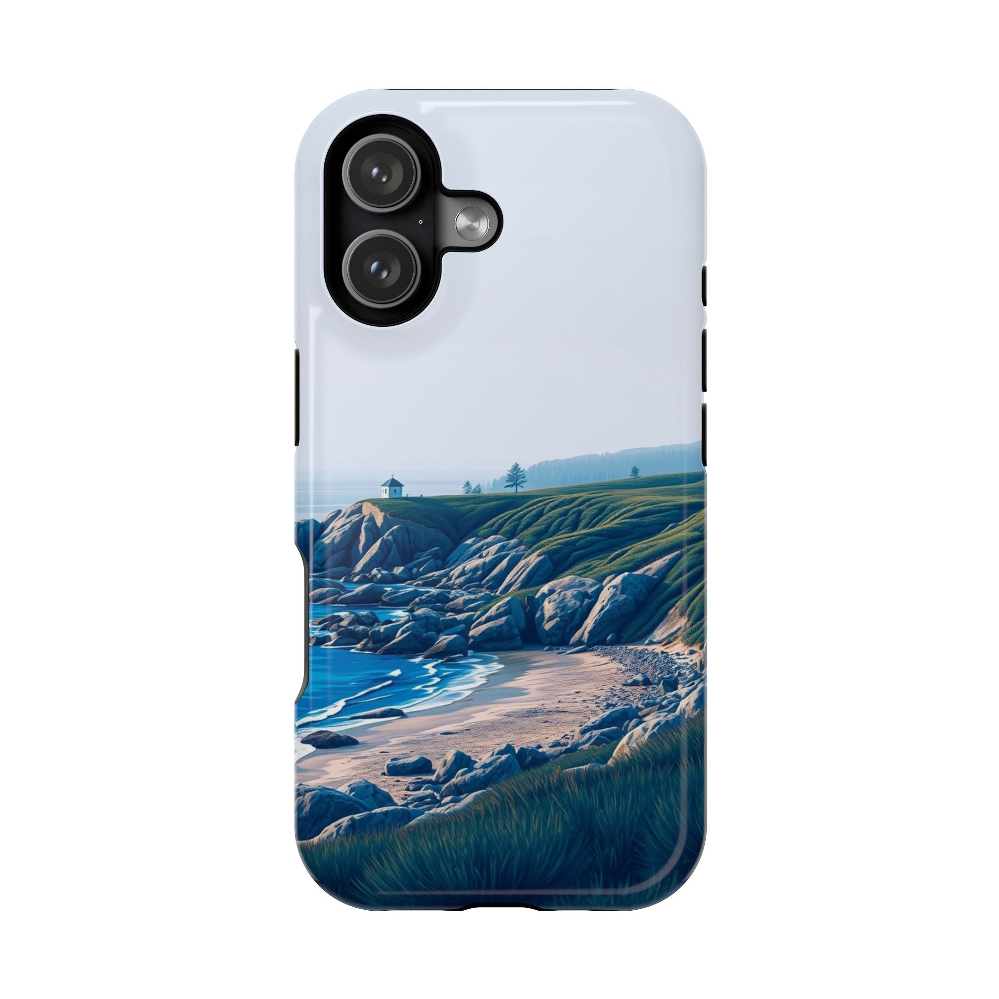 iPhone Midnight Blue And Silver Pebble Beach Soft iPhone 20 Finish · iPhone Case