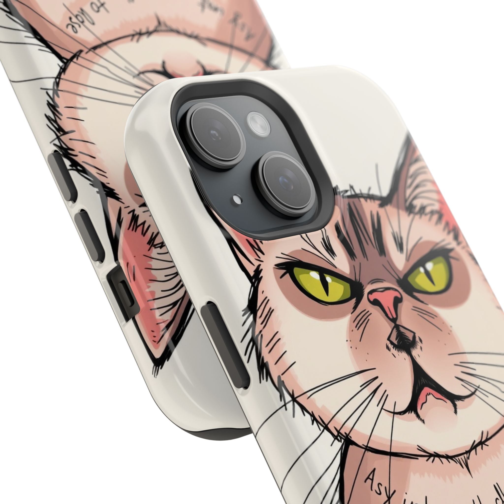 iPhone Sarcastic Cat Verdict Hand-Drawn Sketch Soft Finish Everyday Case · iPhon