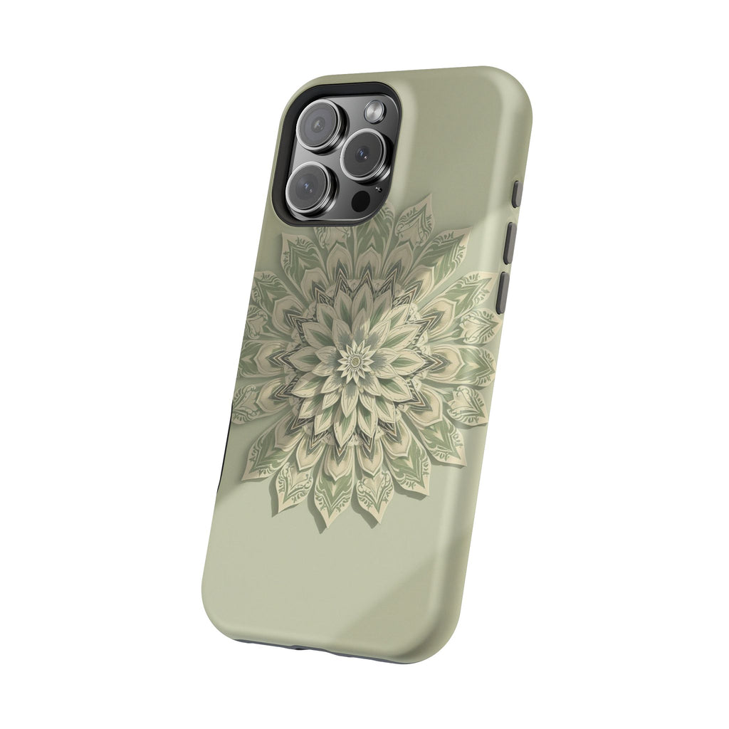 iPhone Sage And Ivory Floral Mandala Slim Everyday Designer Case · iPhone Case