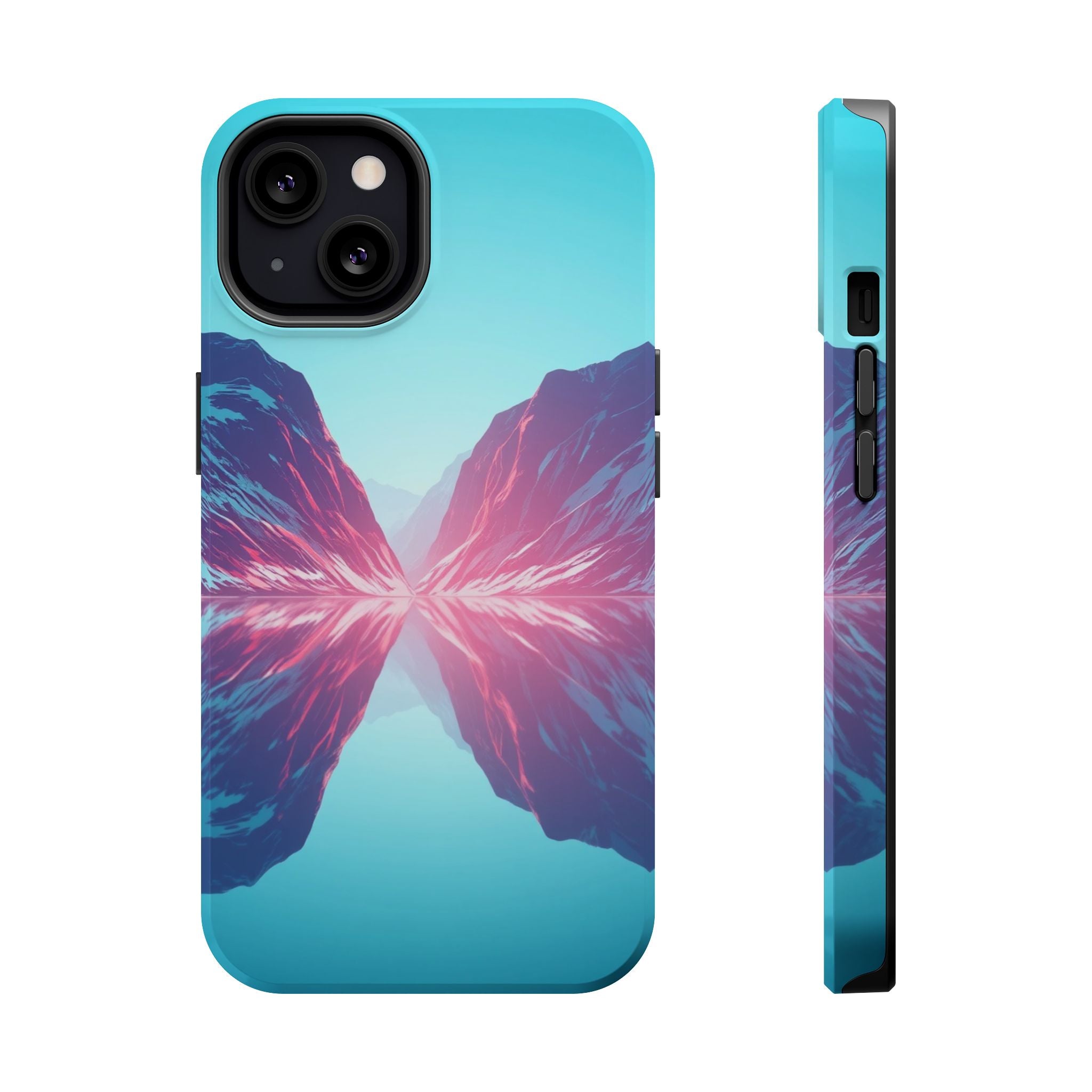 iPhone Cyan And Magenta Fjord Reflection Slim Everyday iPhone 17 · iPhone Case