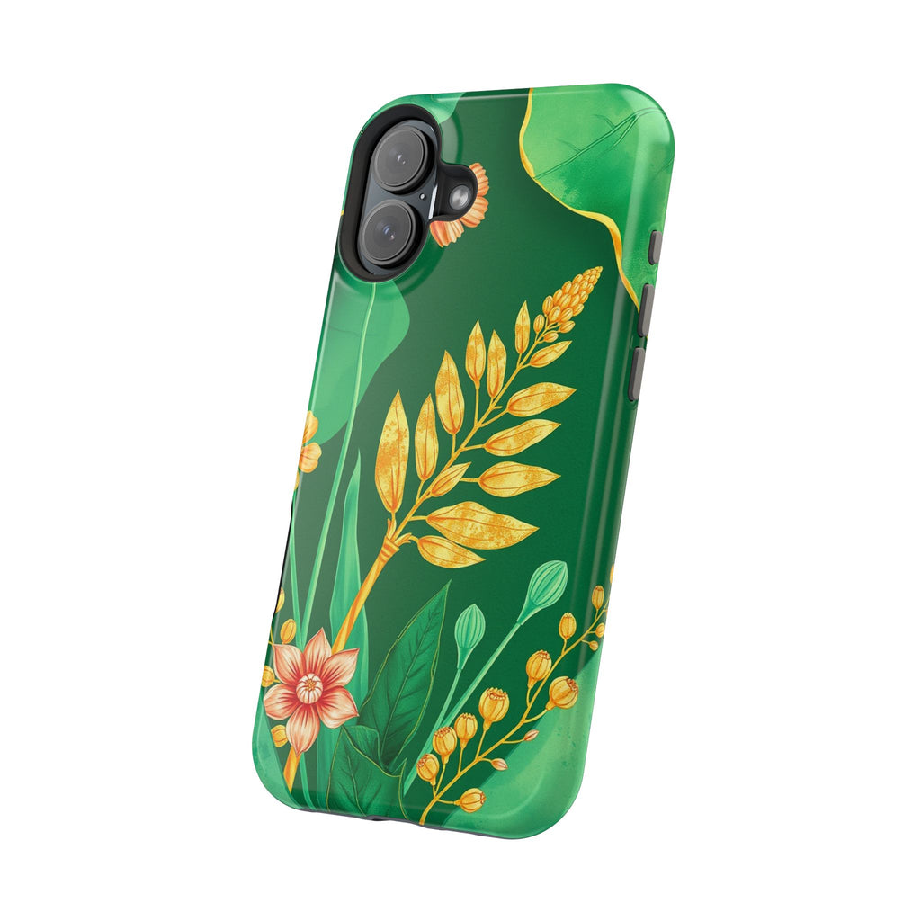 iPhone Emerald Green And Gold Botanical Illustration Ga Slim Snap Case · iPhone