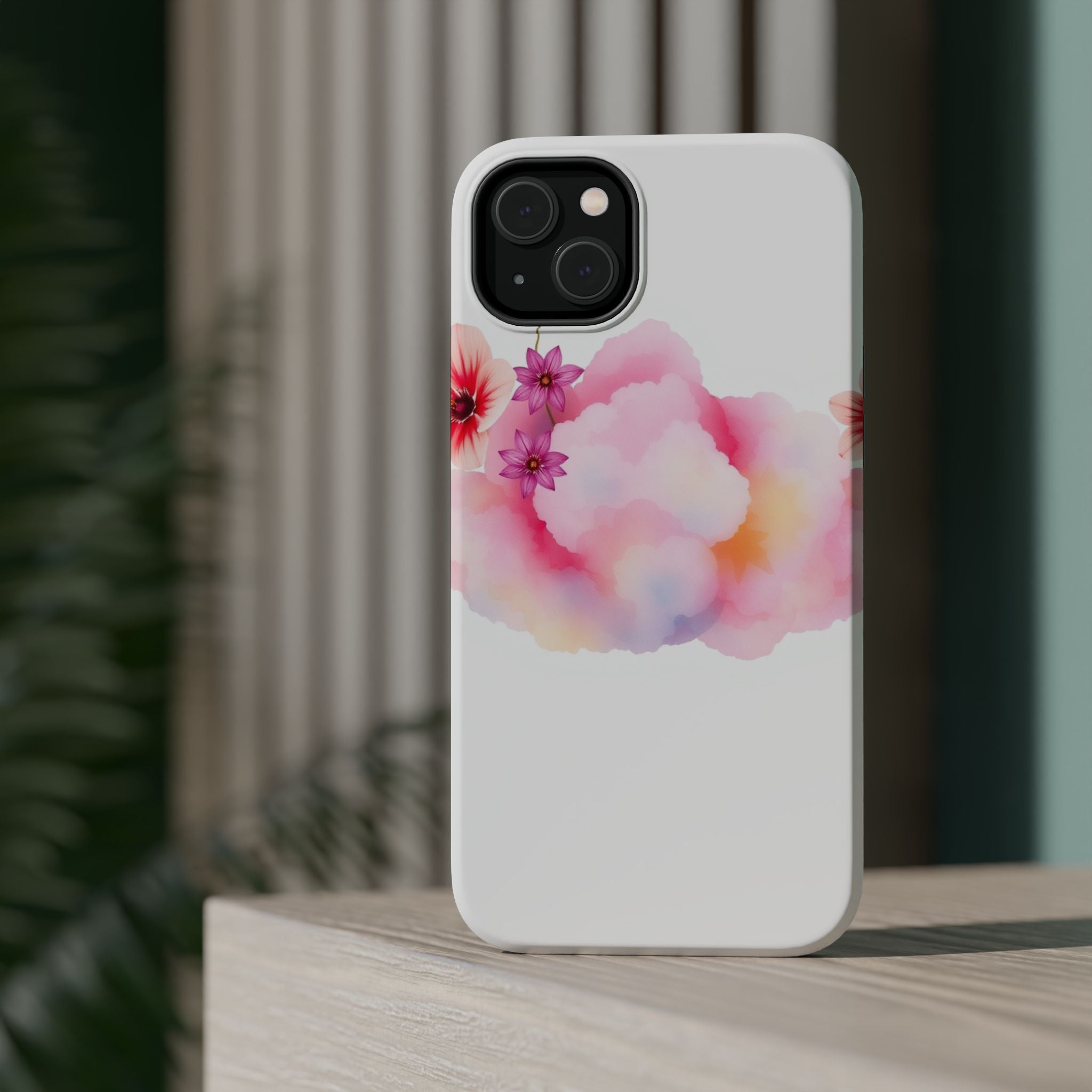 iPhone Pastel Floral Cloud Vibrant Watercolor Carry Case Slim Snap Case · iPhone