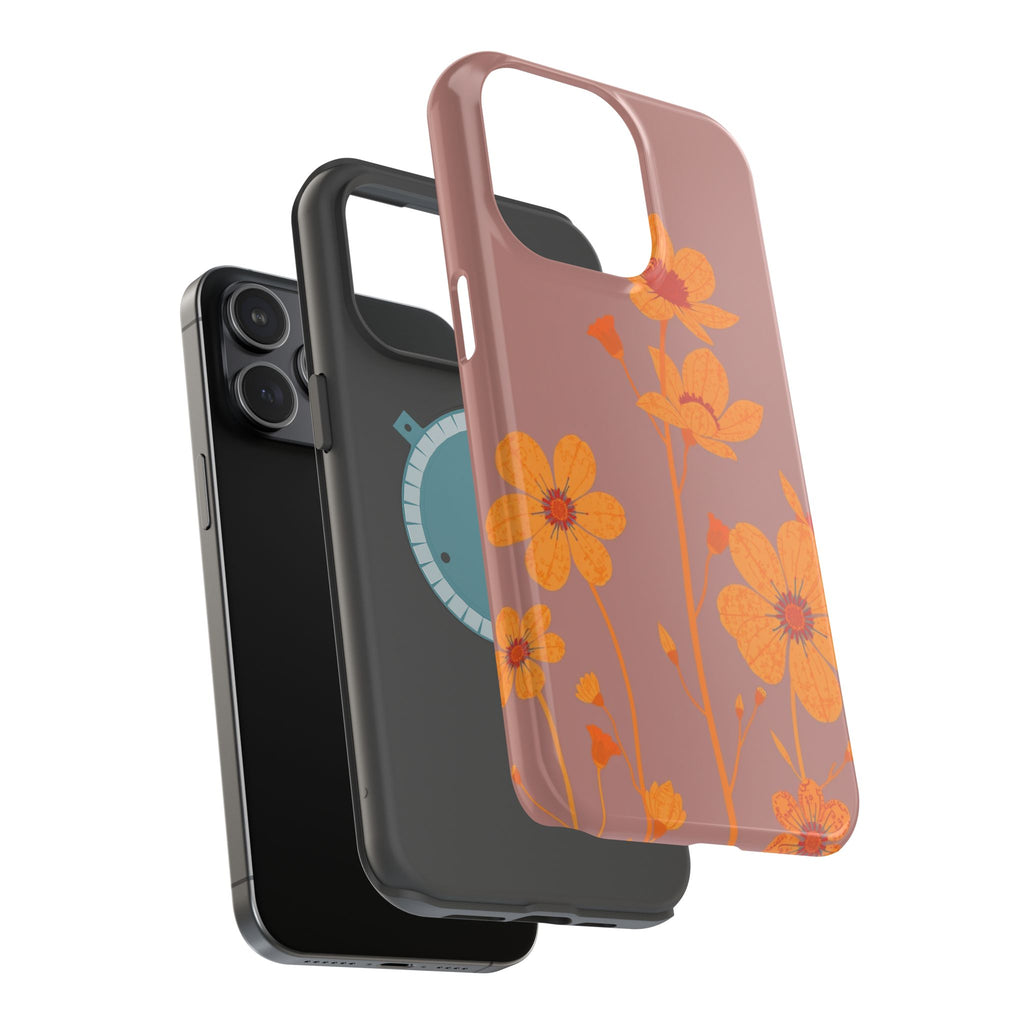 iPhone Floral Silhouette Pastel Kawaii Slim Everyday Designer Case · iPhone Case