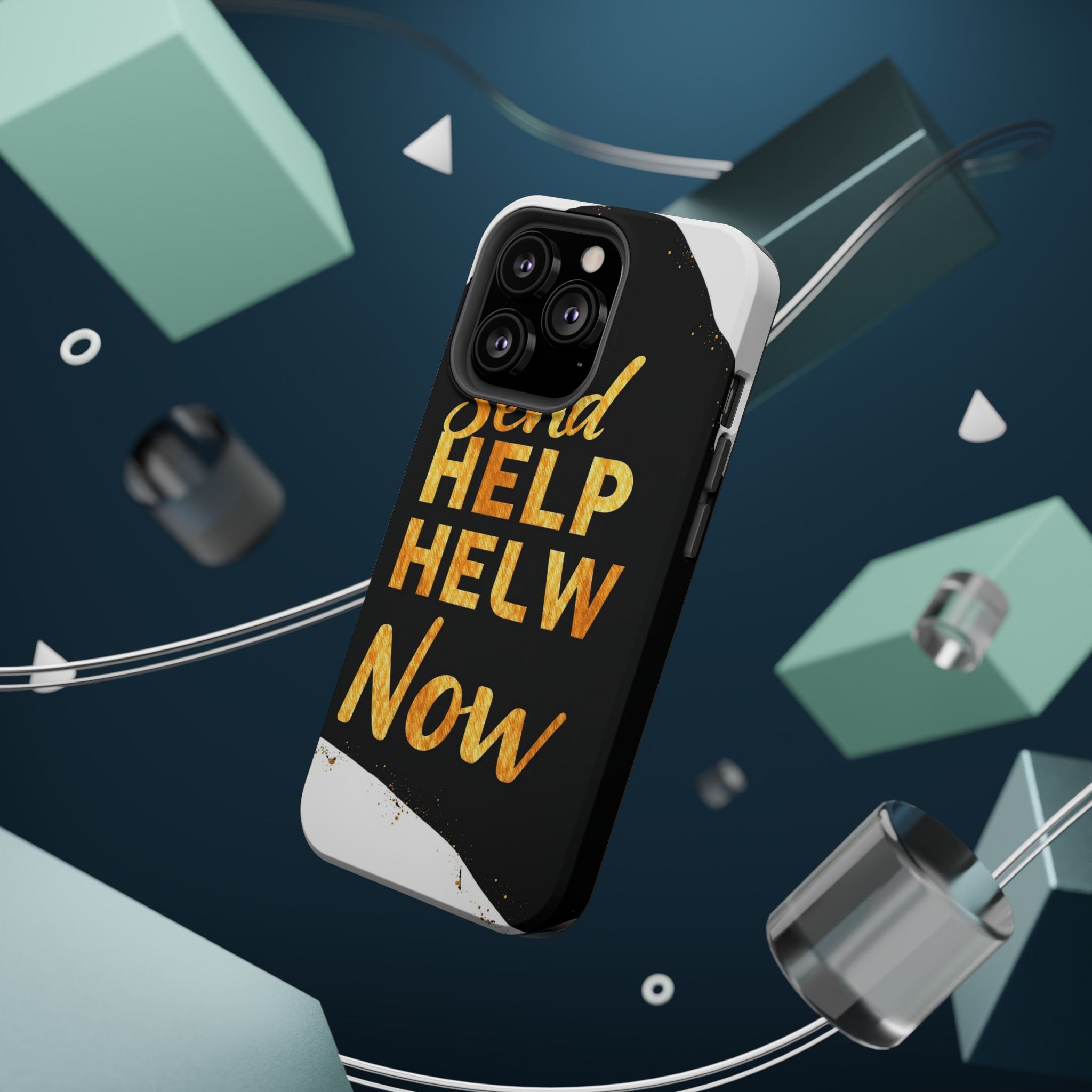 iPhone Send Help Now Enchanted Art Bold Modern Everyday Snap Case · iPhone Case