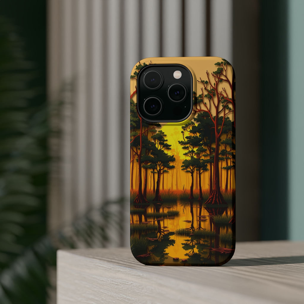 iPhone Earthy Cypress Swamp Design Bold Modern Everyday Snap Case · iPhone Case