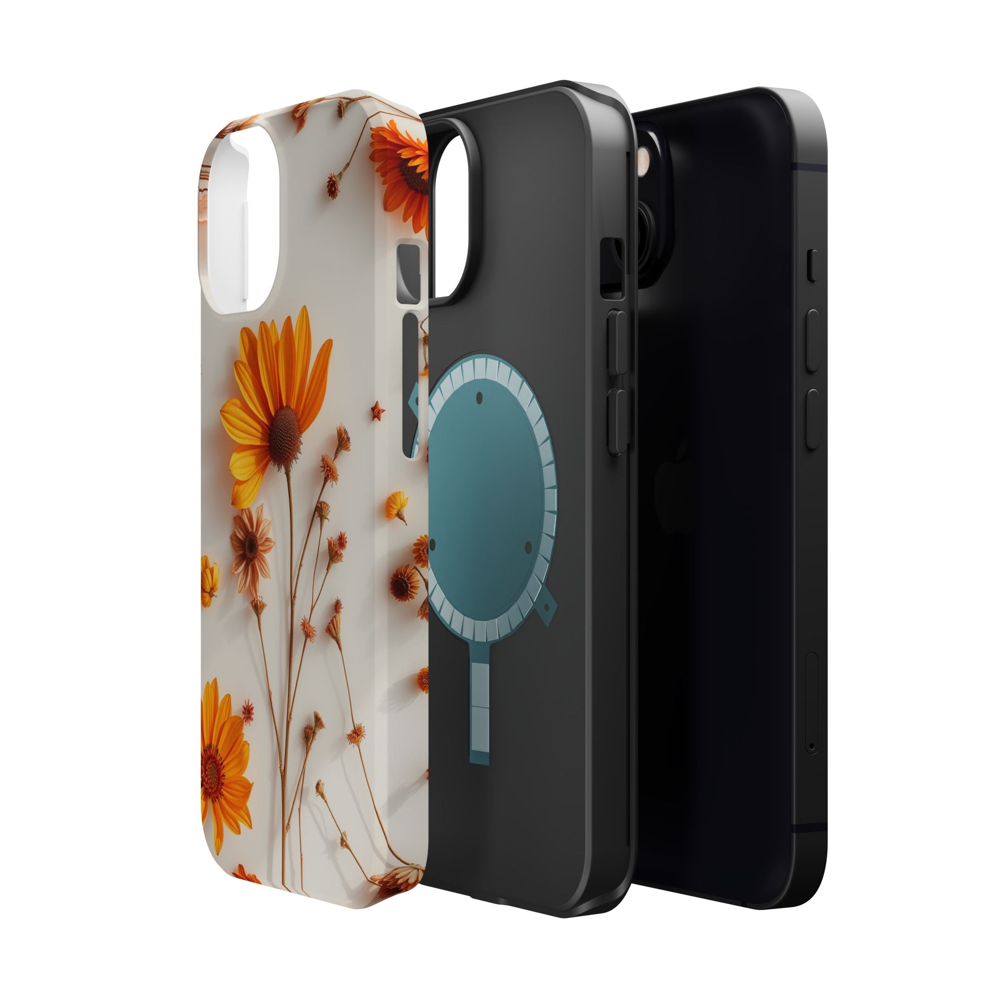 iPhone Mustard And Rust Dried Flower Flat Lay Carry Case Slim Snap Case · iPhone