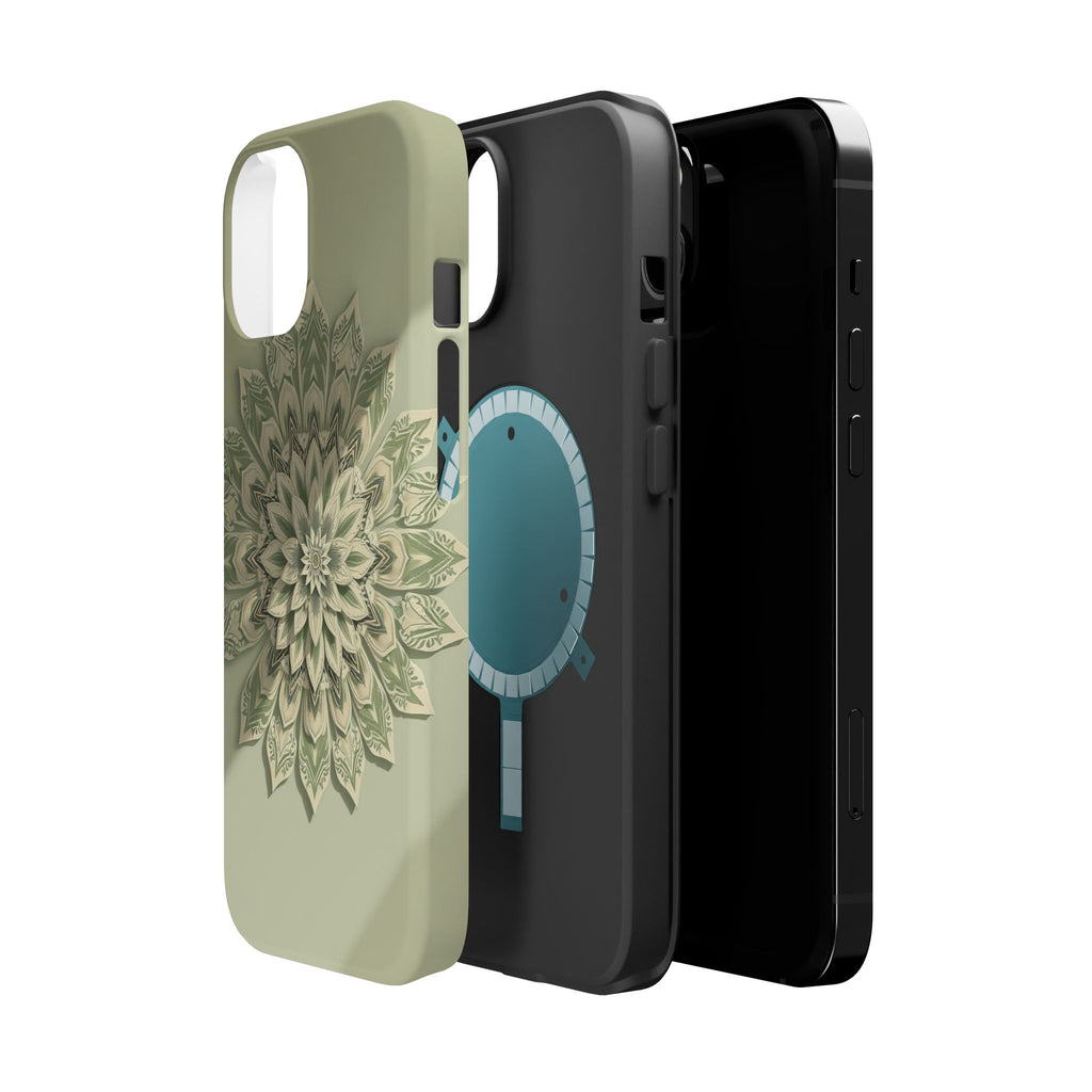 iPhone Sage And Ivory Floral Mandala Slim Everyday Designer Case · iPhone Case