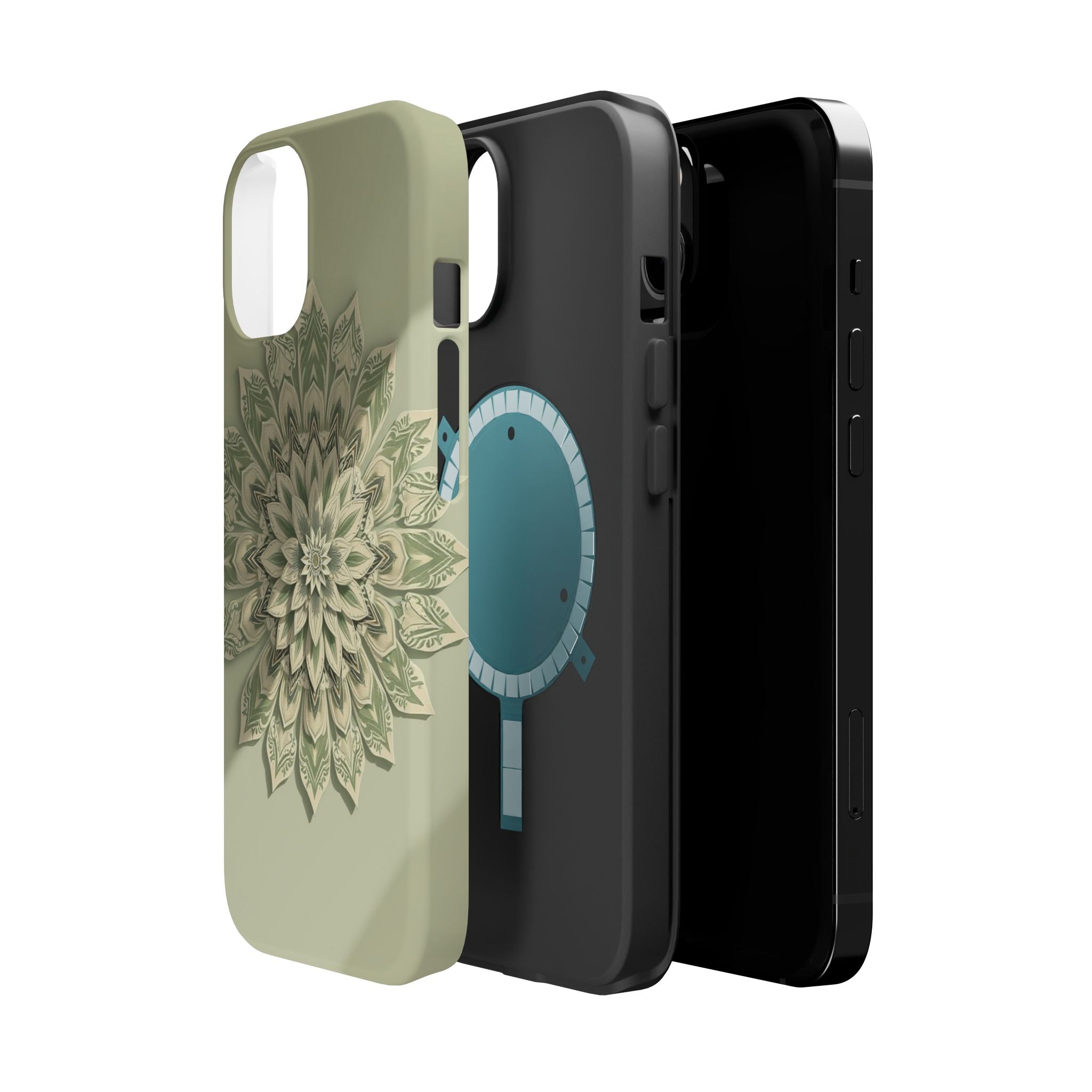 iPhone Sage And Ivory Floral Mandala Slim Everyday Designer Case · iPhone Case