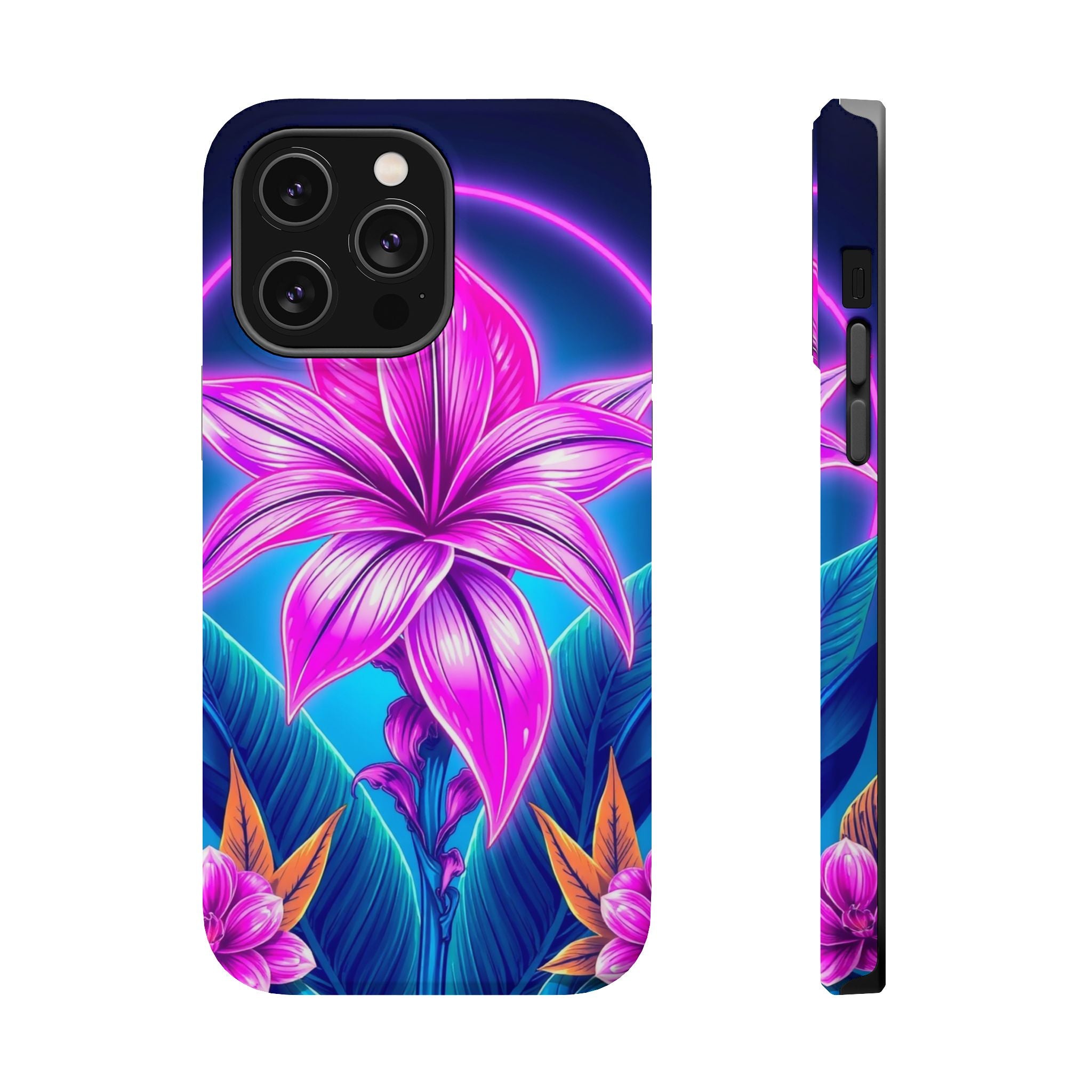 iPhone Tropical Bloom Neon Cyberpunk Slim Everyday Designer Case · iPhone Case