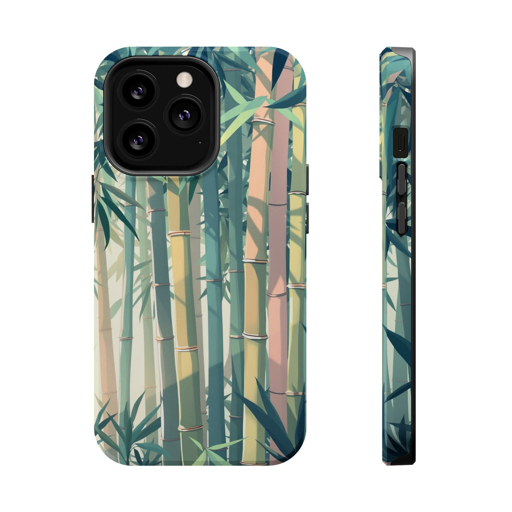 iPhone Mint And Blush Bamboo Grove Bold Modern Everyday Snap Case · iPhone Case