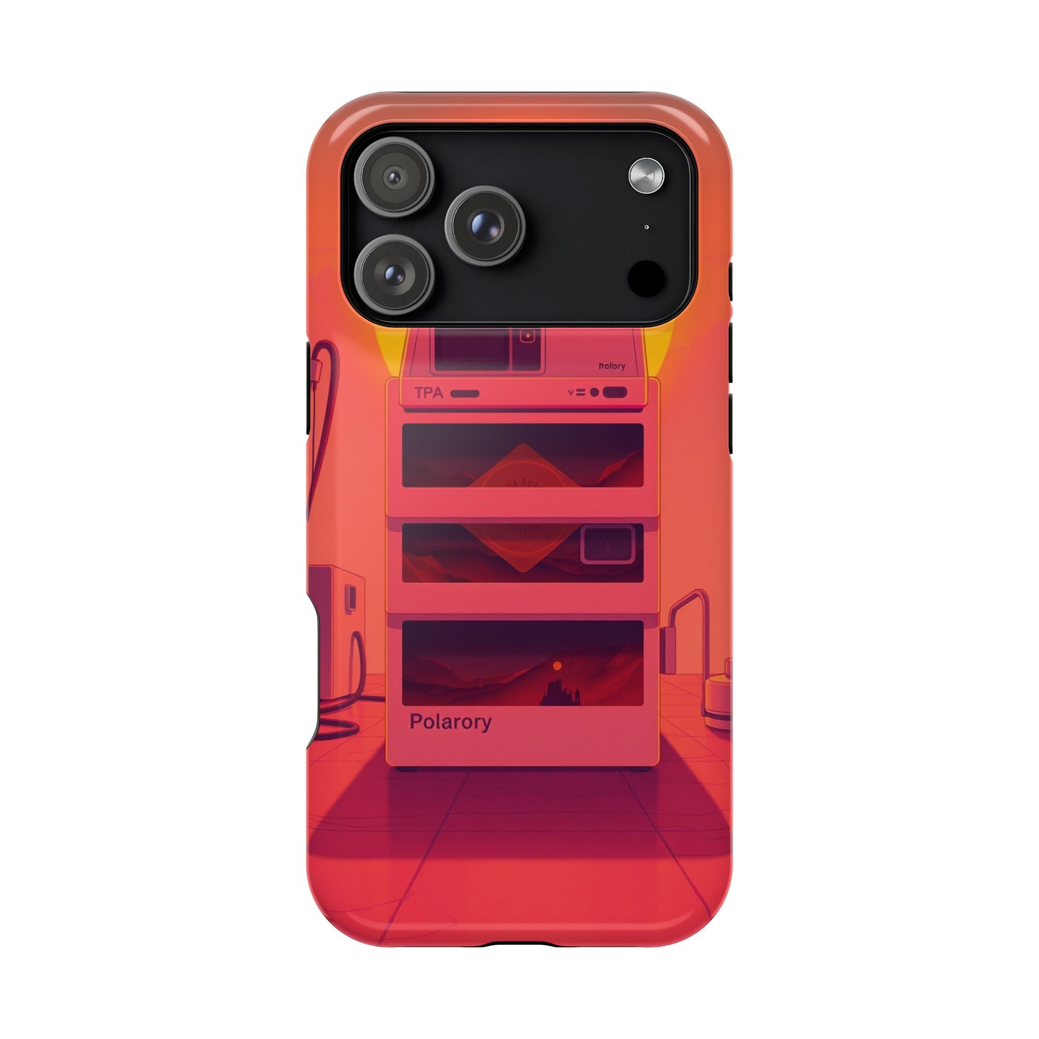 iPhone Polaroid Stack Memory Neon Cyberpunk Slim Everyday Designer Case · iPhone