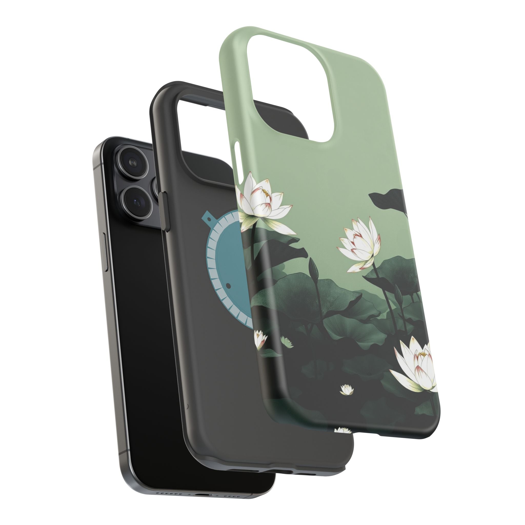 iPhone Sage And Ivory Lotus Pond Bold Modern Everyday Snap Case · iPhone Case