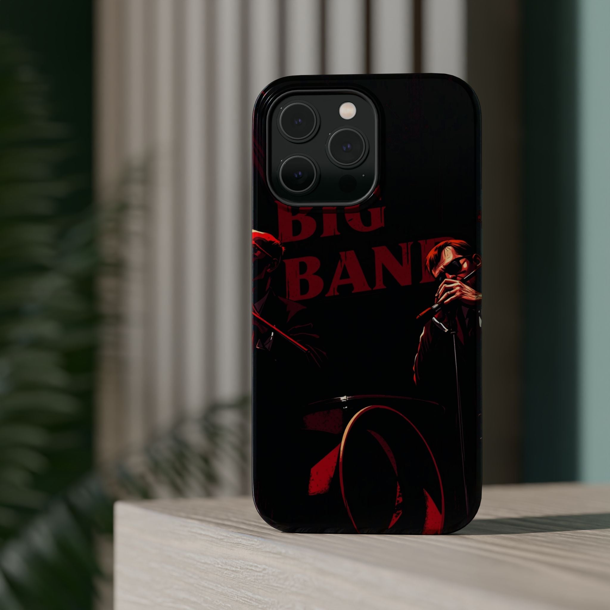 iPhone Black And Crimson Big Band Era Slim Everyday Designer Case · iPhone Case