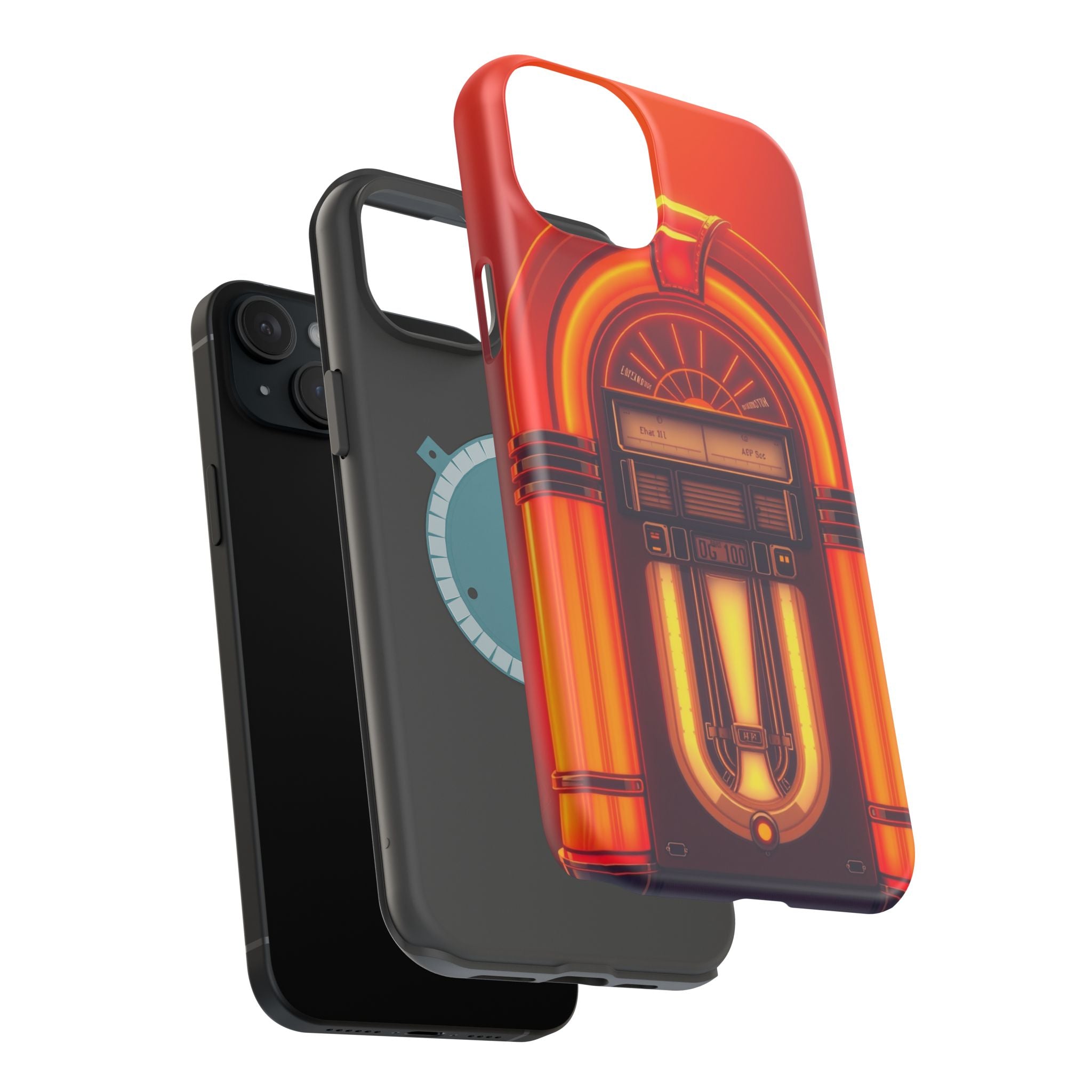 iPhone Jukebox Glow Neon Cyberpunk Bold Modern Everyday Snap Case · iPhone Case