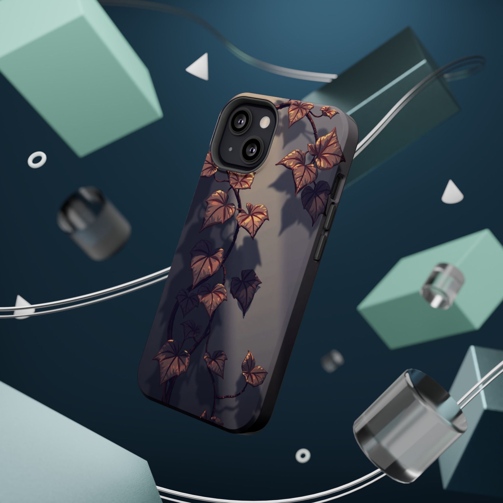iPhone Charcoal And Copper Art Nouveau Vine Soft iPhone 13 Finish · iPhone Case