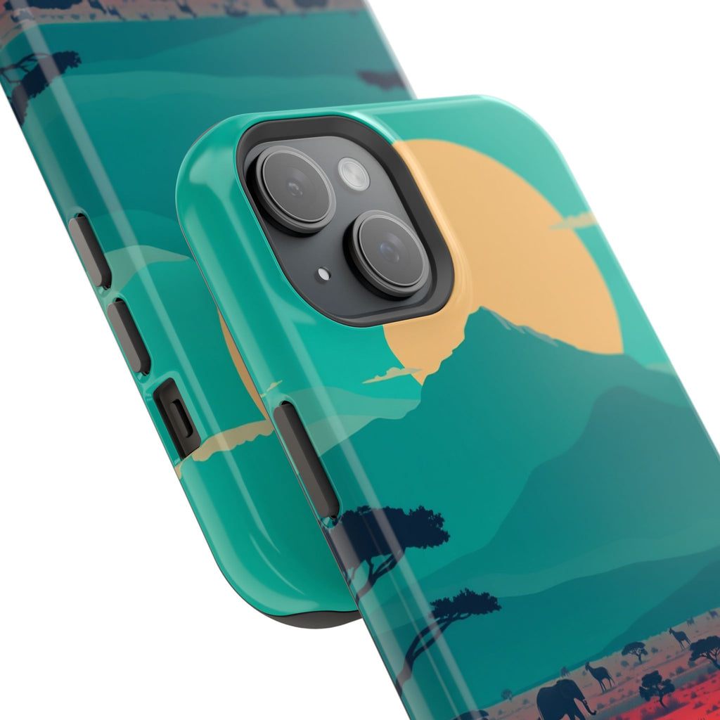 iPhone Savanna Horizon Vintage Retro Poster Slim iPhone Everyday · iPhone Case