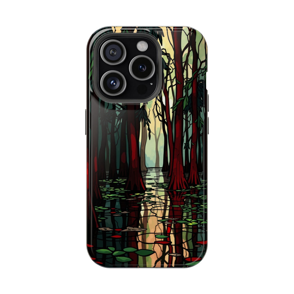 iPhone Black And Crimson Cypress Swamp Slim Everyday Designer Case · iPhone Case