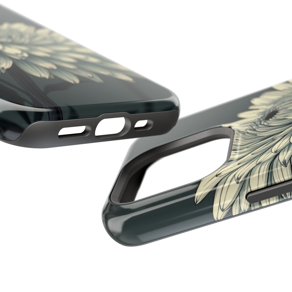 iPhone Chrysanthemum Classic Dark Gothic Ink Carry Case Slim Snap Case · iPhone