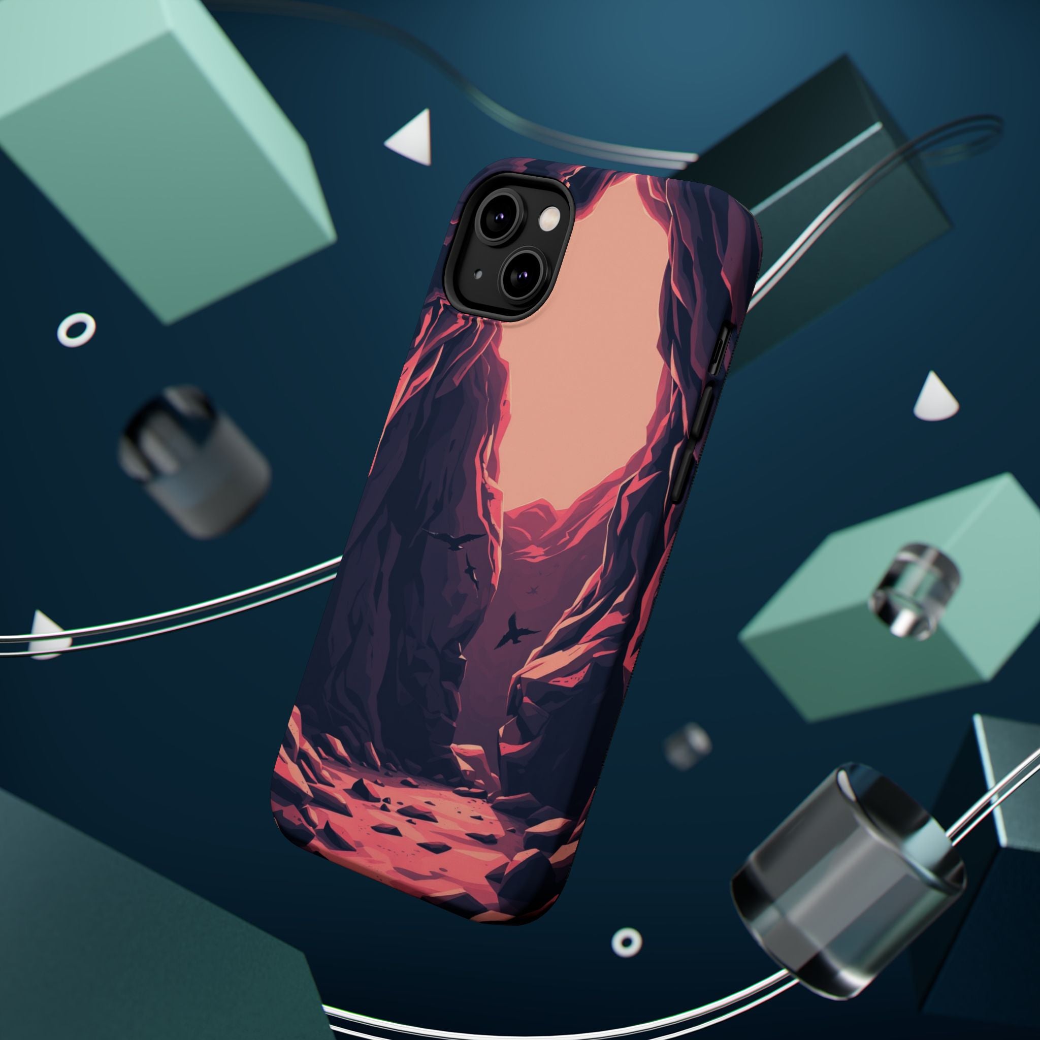 iPhone Rose Pink And Cream Dark Crystal Cave Slim Everyday Designer Case · iPhon