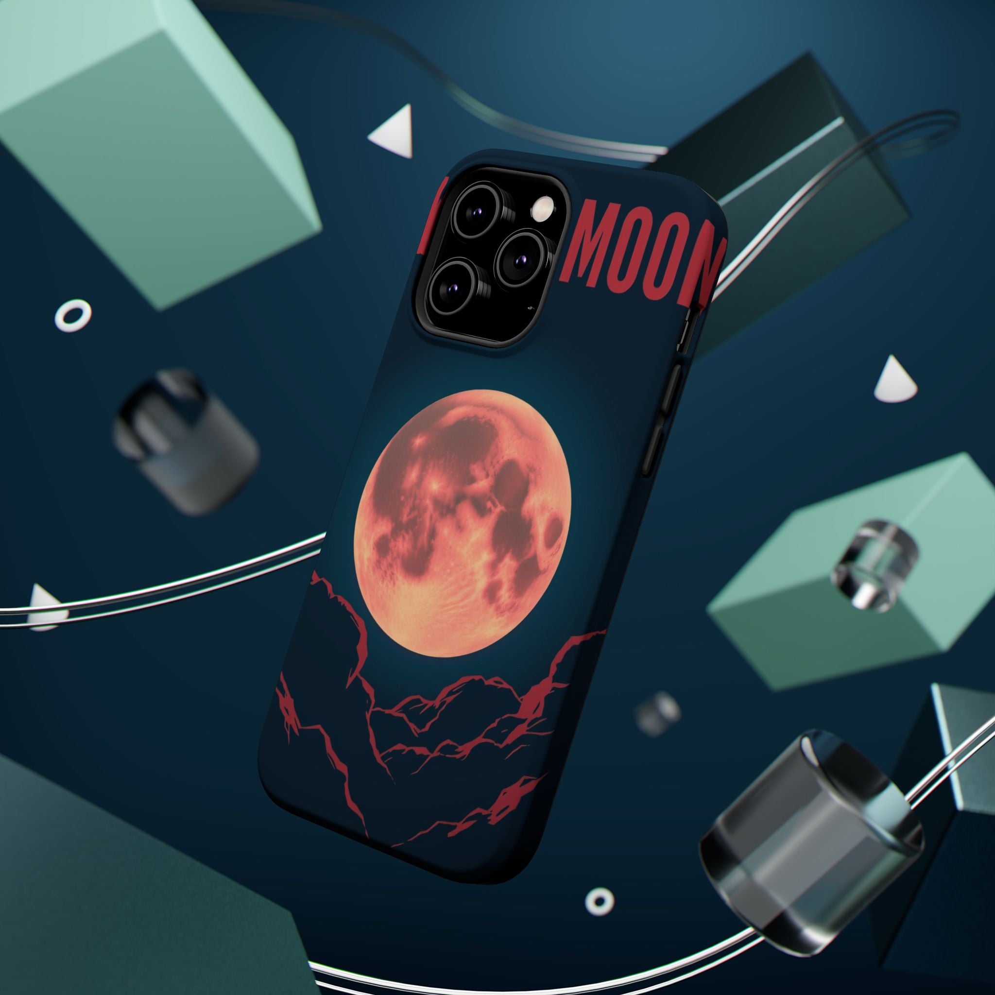 iPhone Blood Moon Rise Vintage Retro Poster Slim Everyday Designer Case · iPhone