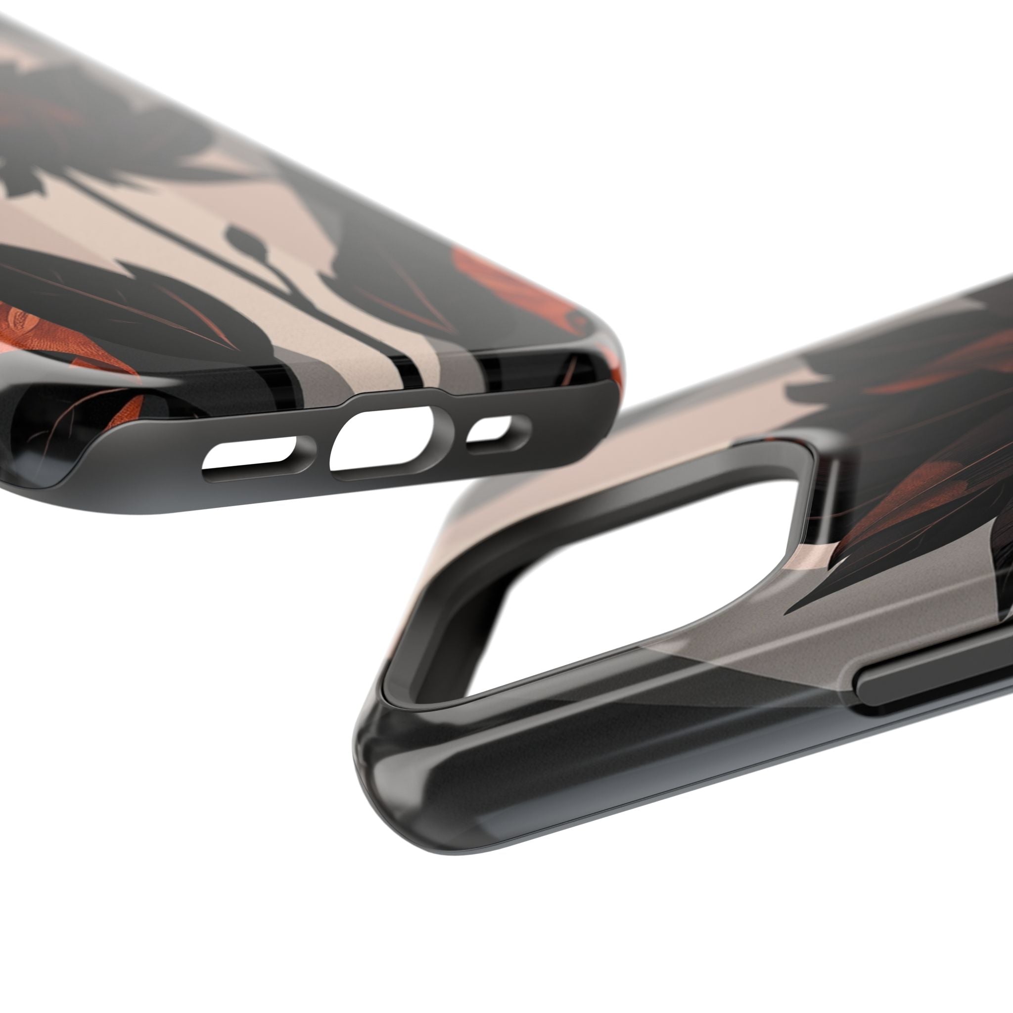 iPhone Charcoal And Copper Floral Silhouette Slim iPhone Everyday · iPhone Case