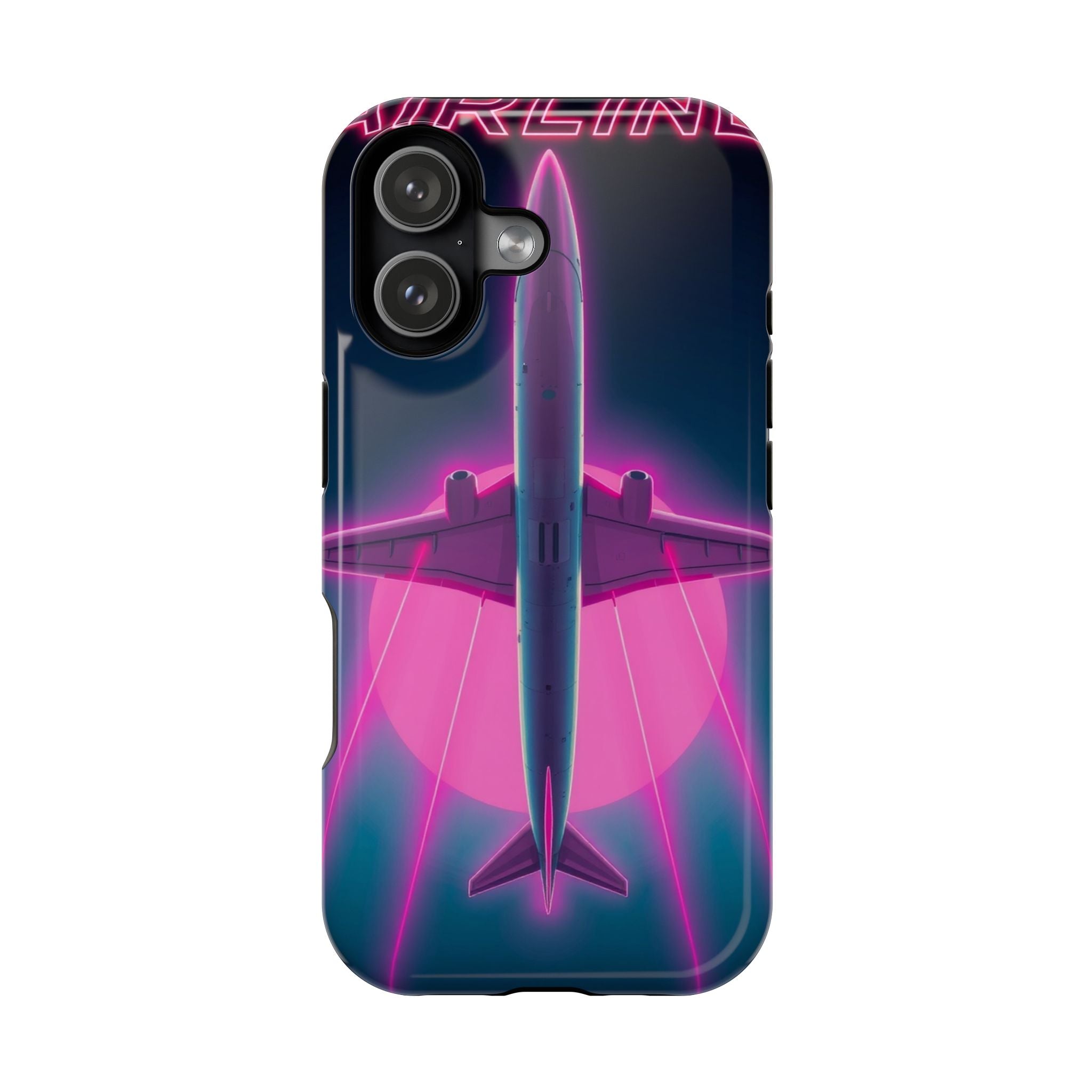 iPhone Cyan And Magenta Retro Airline Poster Slim Everyday Designer Case · iPhon