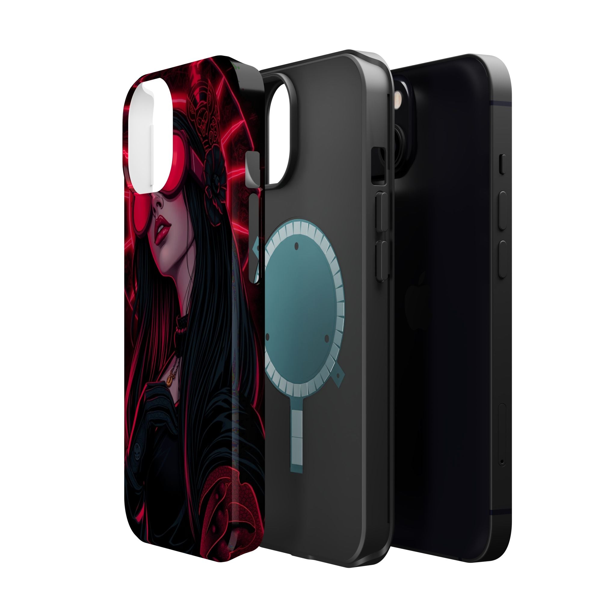 iPhone Black And Crimson Art Nouveau Female Slim Everyday Designer Case · iPhone