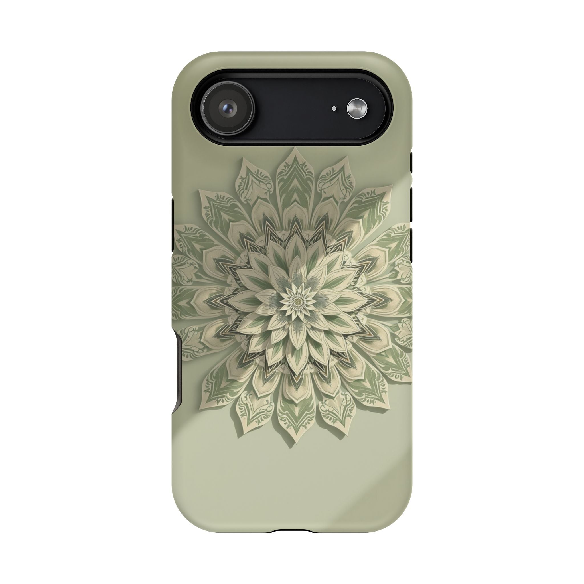 iPhone Sage And Ivory Floral Mandala Slim Everyday Designer Case · iPhone Case