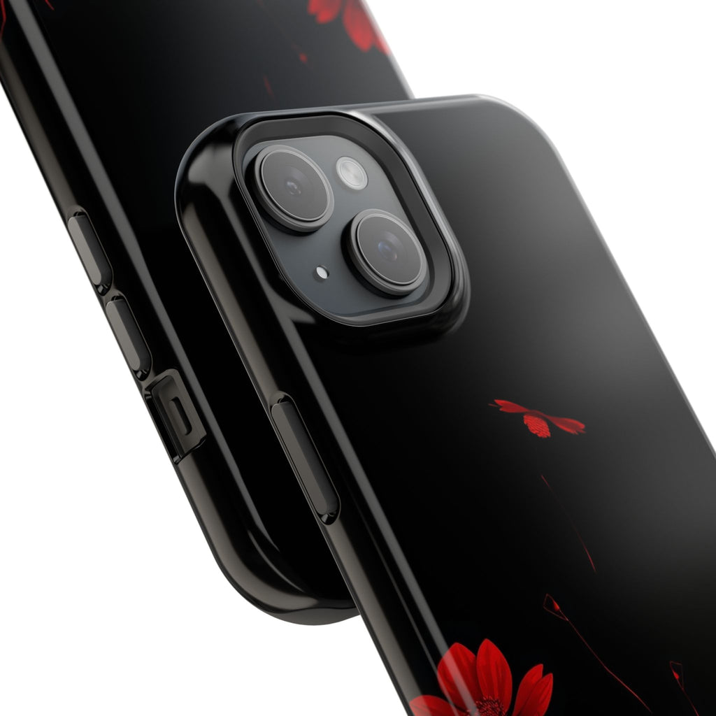iPhone Black And Crimson Desert Flower Slim Everyday Designer Case · iPhone Case