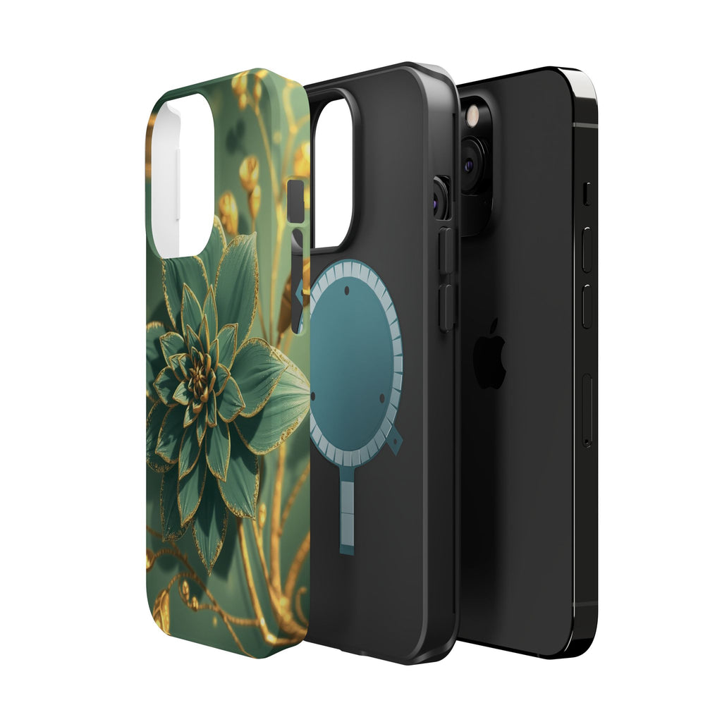 iPhone Floral Gold Foil Pixel Art -Bit Slim Everyday Designer Case · iPhone Case