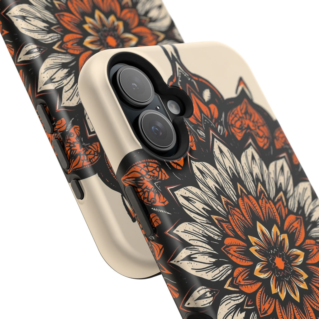 iPhone Burnt Orange And Sand Floral Mandala Slim Snap Cas Carry Case · iPhone Ca