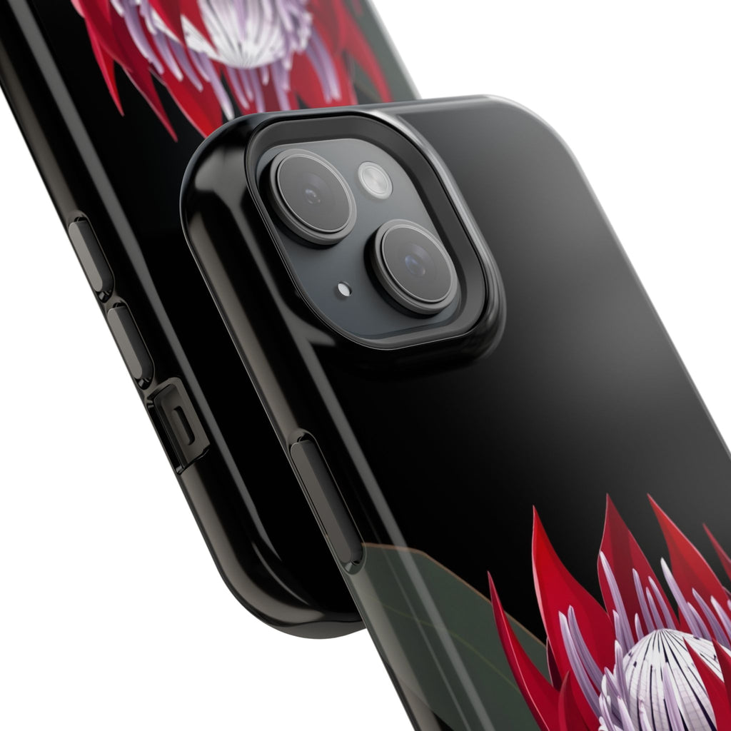 iPhone Black And Crimson Protea Bold Slim Everyday Designer Case · iPhone Case