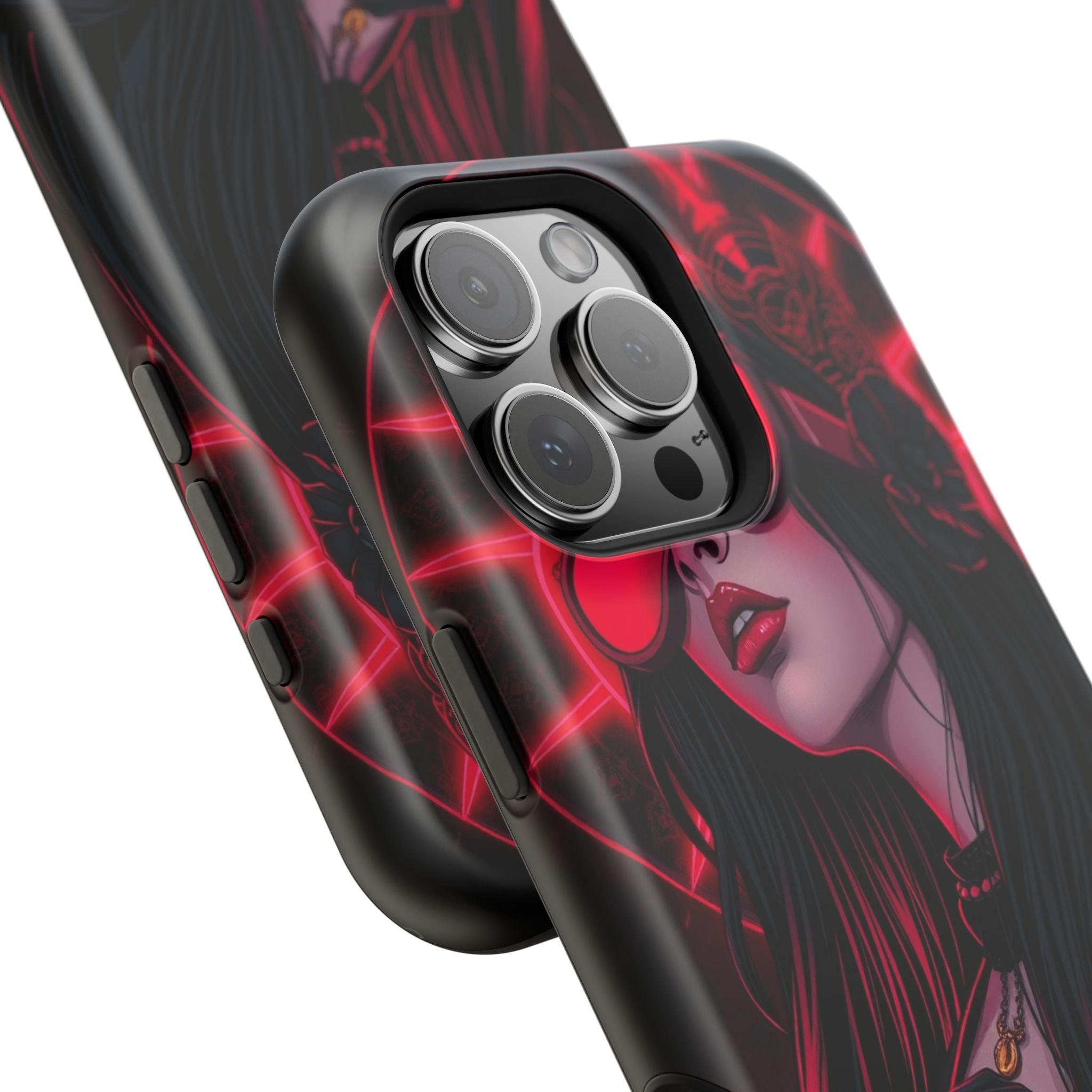 iPhone Black And Crimson Art Nouveau Female Slim Everyday Designer Case · iPhone