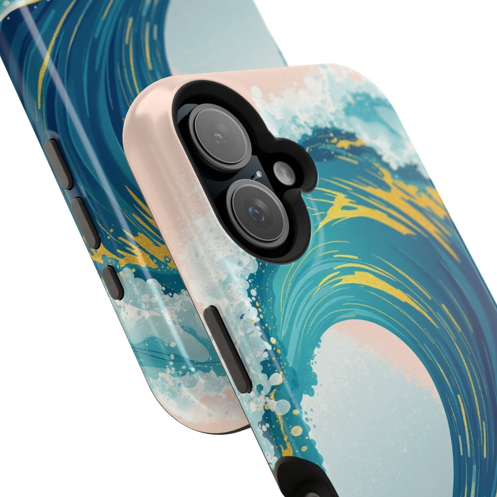iPhone Mint And Blush Ocean Wave Crash Slim Everyday Designer Case · iPhone Case