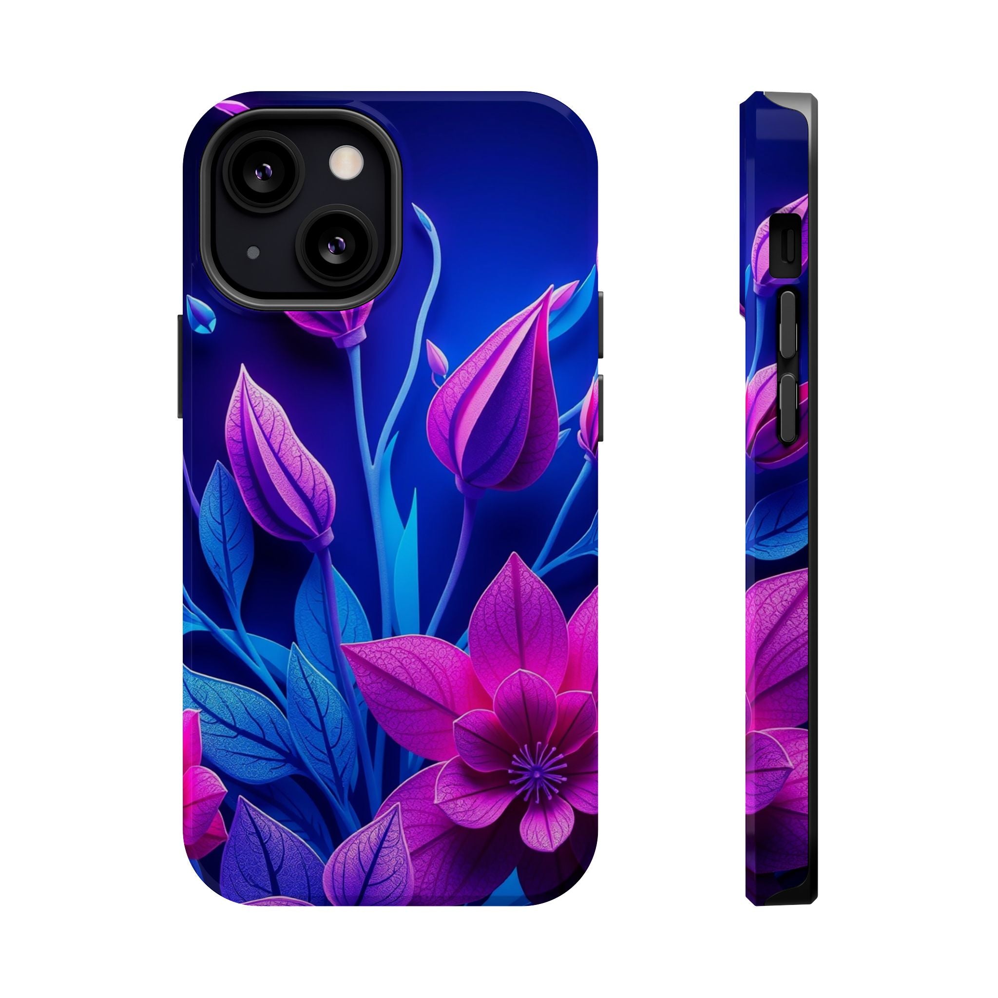 iPhone Neon Floral Paper Cut Art Bold Modern Everyday Snap Case · iPhone Case