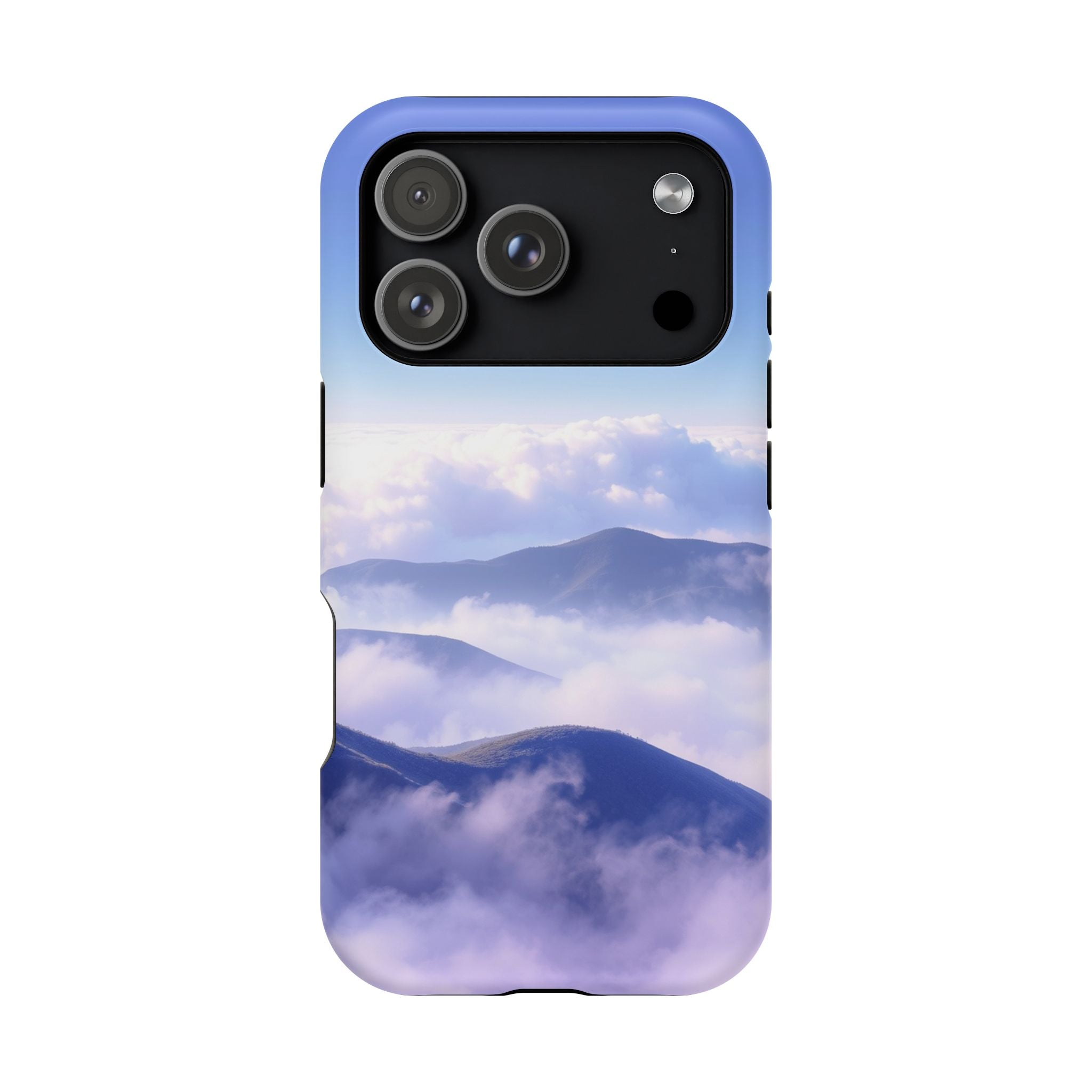 iPhone Dreamy Fog Rolling Over Hills Design Soft iPhone 20 Finish · iPhone Case