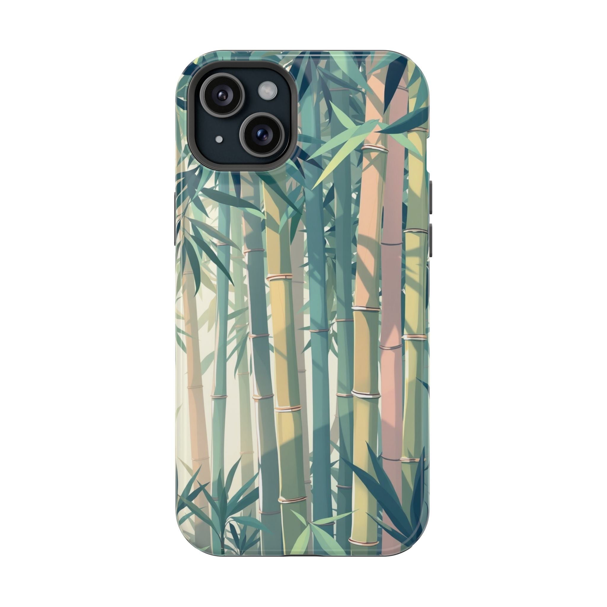 iPhone Mint And Blush Bamboo Grove Bold Modern Everyday Snap Case · iPhone Case