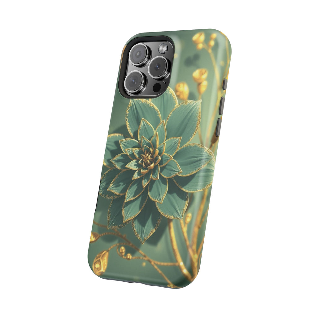 iPhone Floral Gold Foil Pixel Art -Bit Slim Everyday Designer Case · iPhone Case