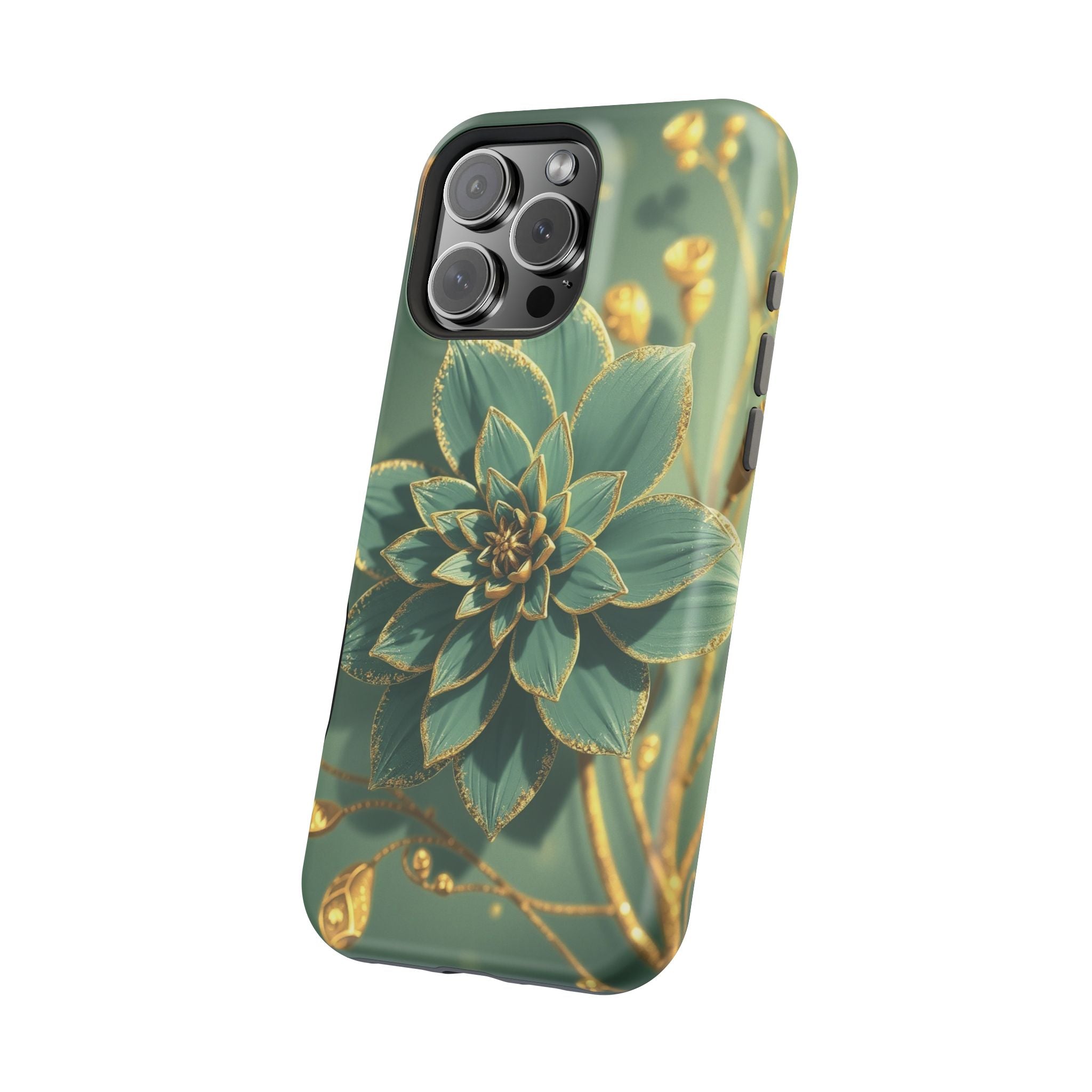 iPhone Floral Gold Foil Pixel Art -Bit Slim Everyday Designer Case · iPhone Case