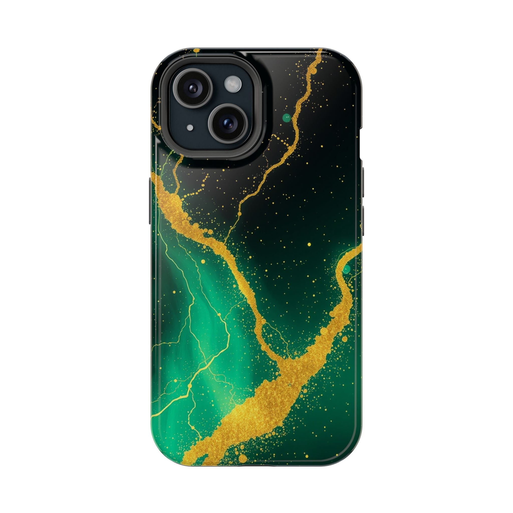 iPhone Emerald Green And Gold Petal Storm Slim iPhone Everyday Designer · iPhone